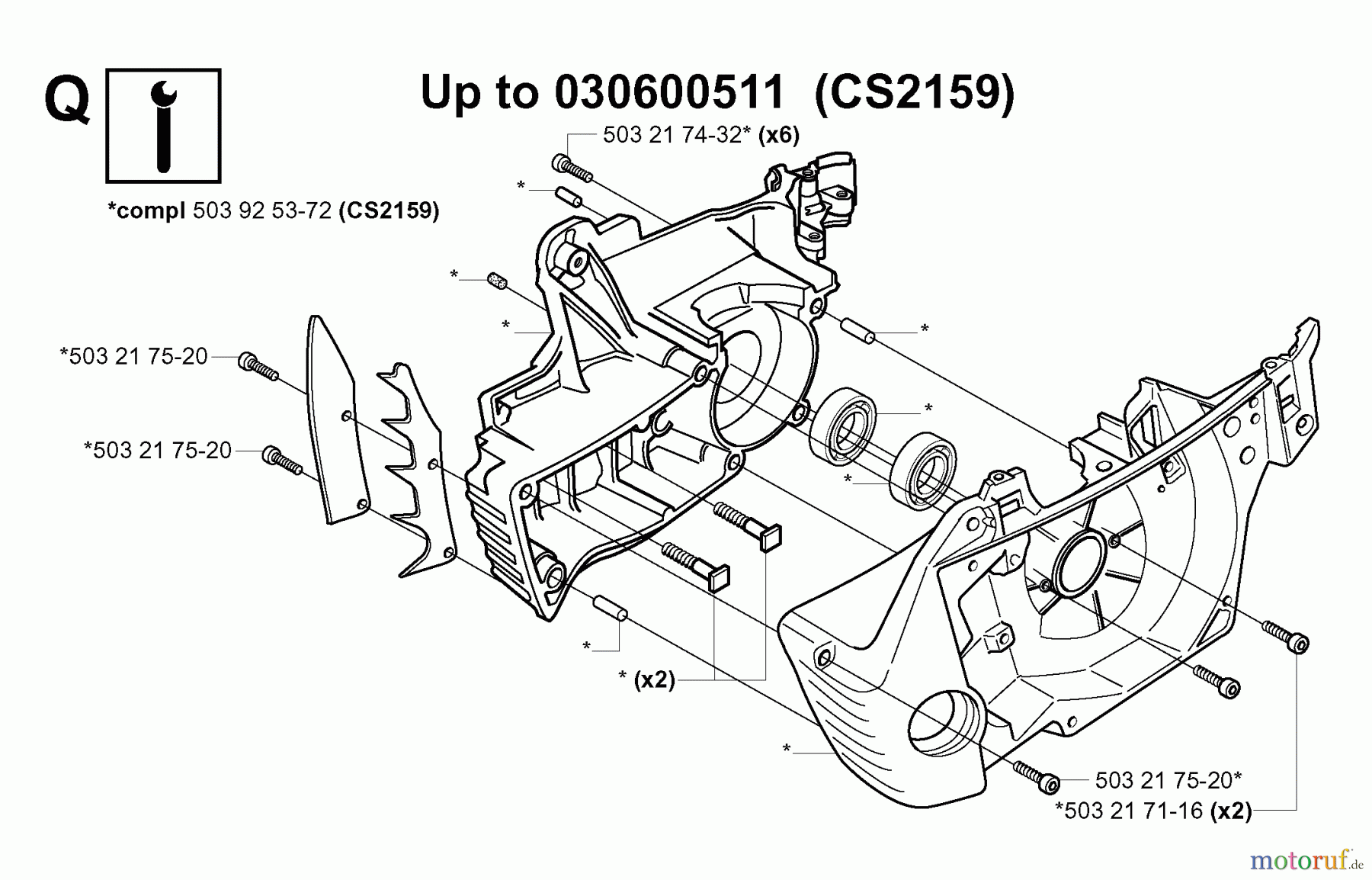  Jonsered Motorsägen CS2159 - Jonsered Chainsaw (2005-02) CRANKCASE #2
