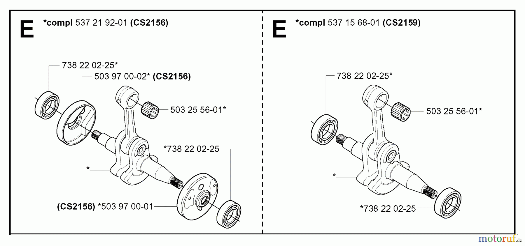 Jonsered Motorsägen CS2159 - Jonsered Chainsaw (2005-02) CRANKSHAFT #1