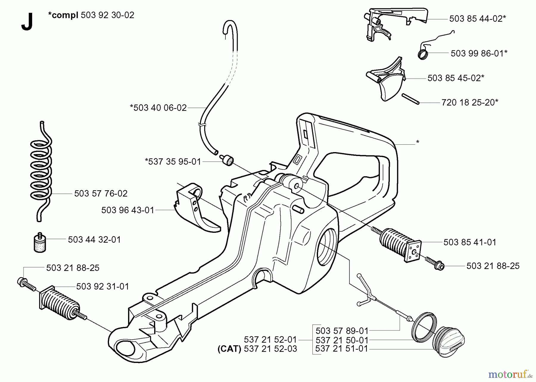 Jonsered Motorsägen CS2159 - Jonsered Chainsaw (2005-02) FUEL TANK