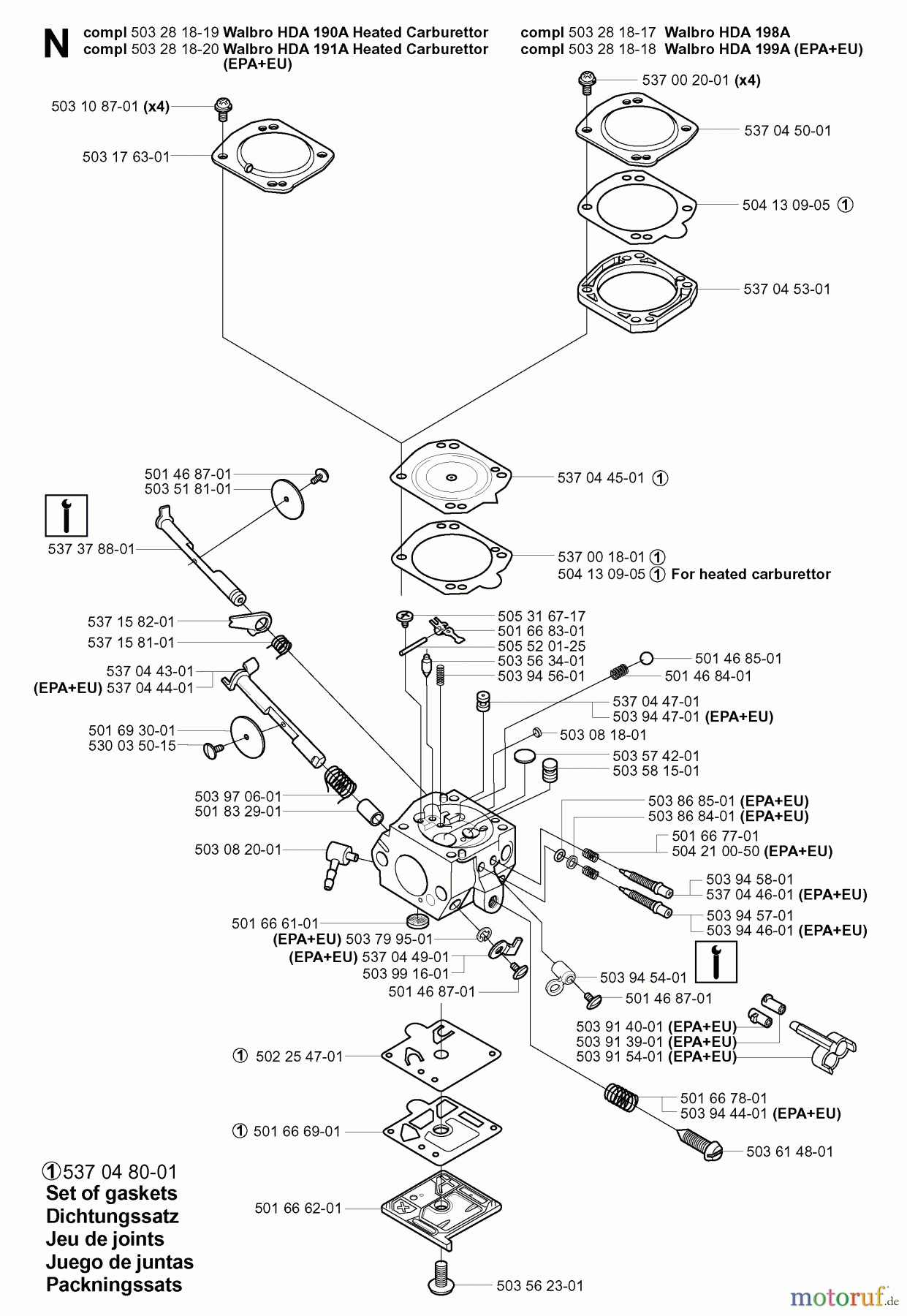 Jonsered Motorsägen CS2156 EPA - Jonsered Chainsaw (2006-02) CARBURETOR DETAILS #2