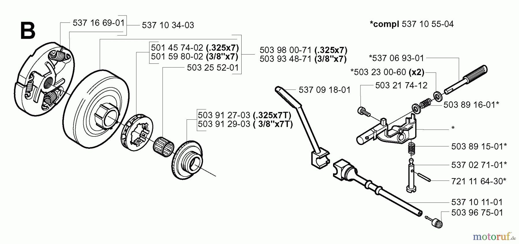  Jonsered Motorsägen CS2156 EPA - Jonsered Chainsaw (2006-02) CLUTCH OIL PUMP