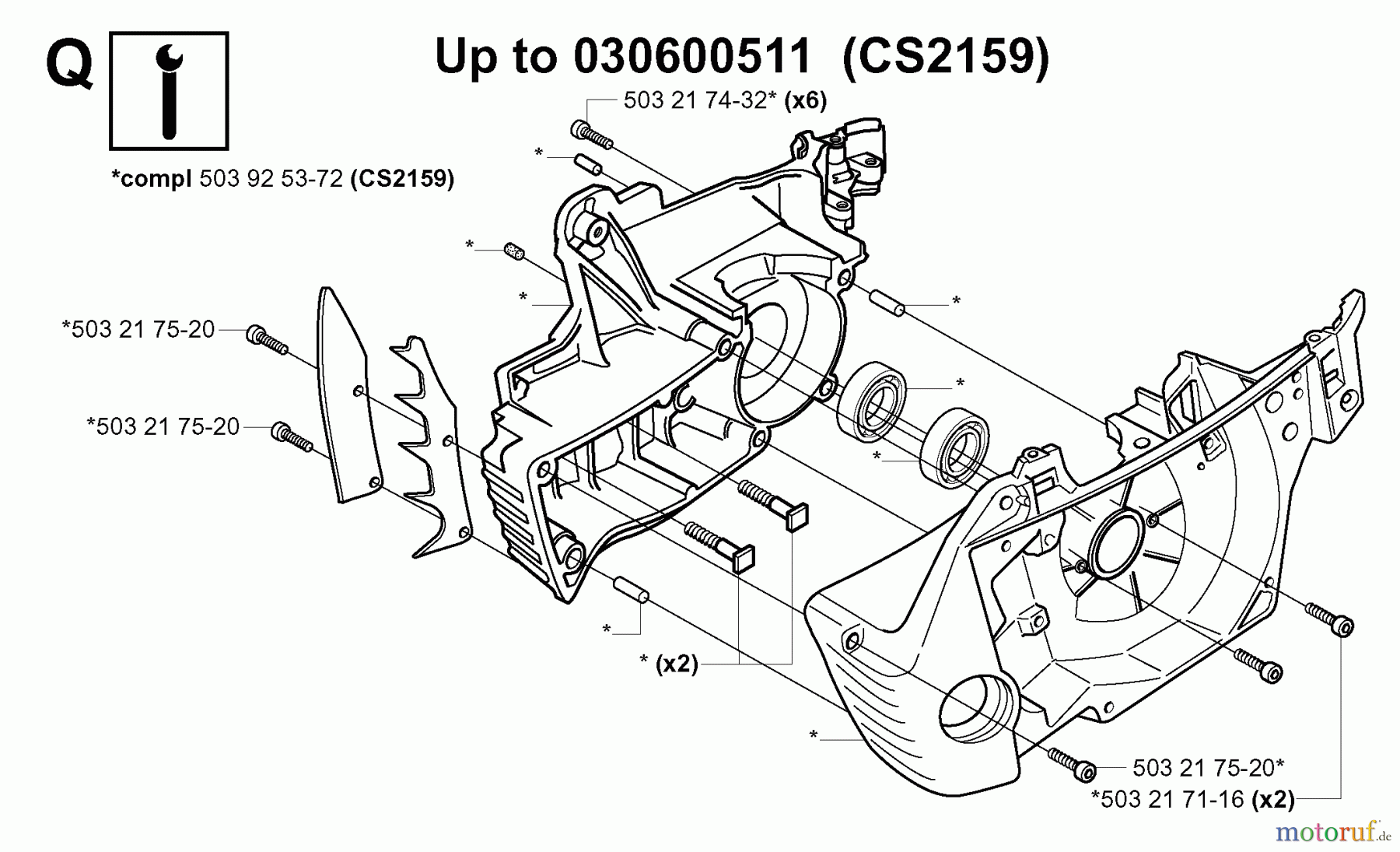 Jonsered Motorsägen CS2156 EPA - Jonsered Chainsaw (2006-02) CRANKCASE #2