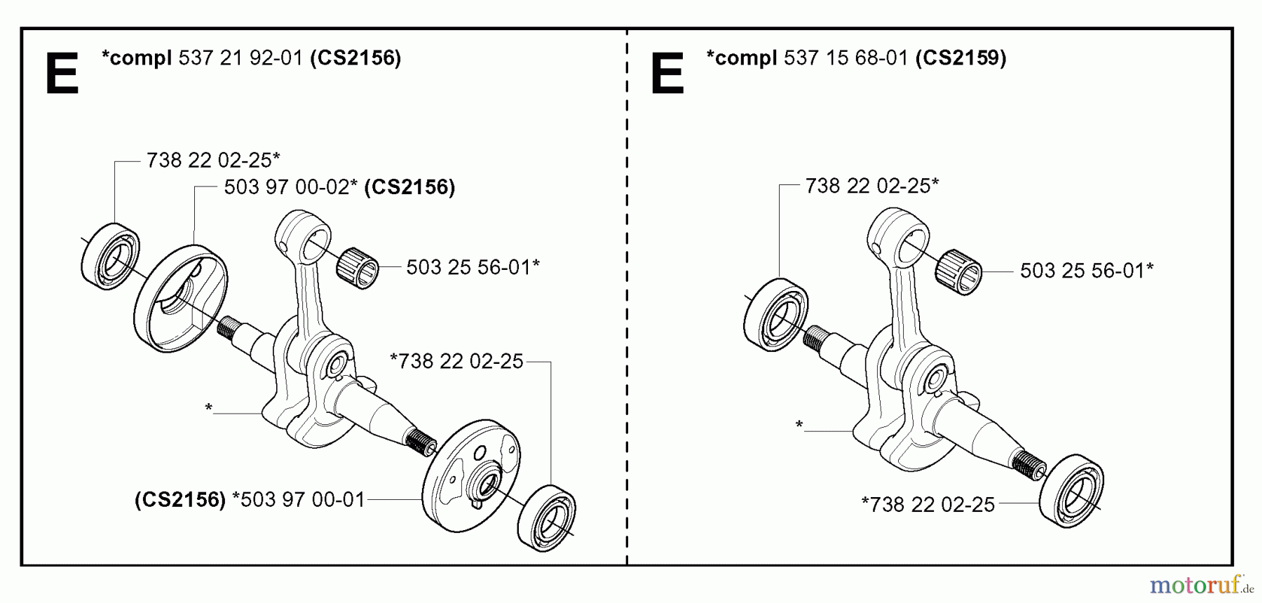 Jonsered Motorsägen CS2156 EPA - Jonsered Chainsaw (2006-02) CRANKSHAFT #1