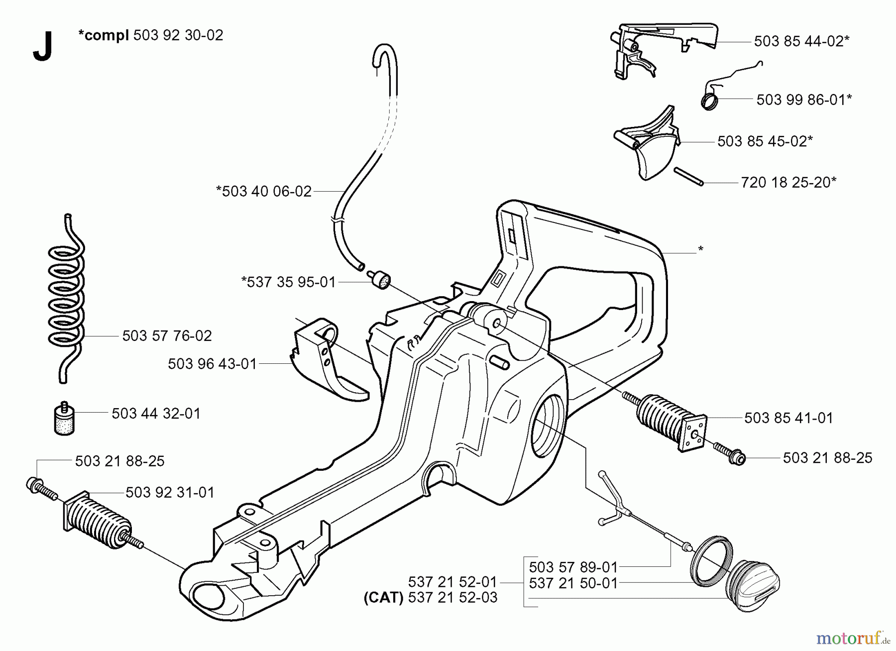 Jonsered Motorsägen CS2159 EPA - Jonsered Chainsaw (2006-02) FUEL TANK
