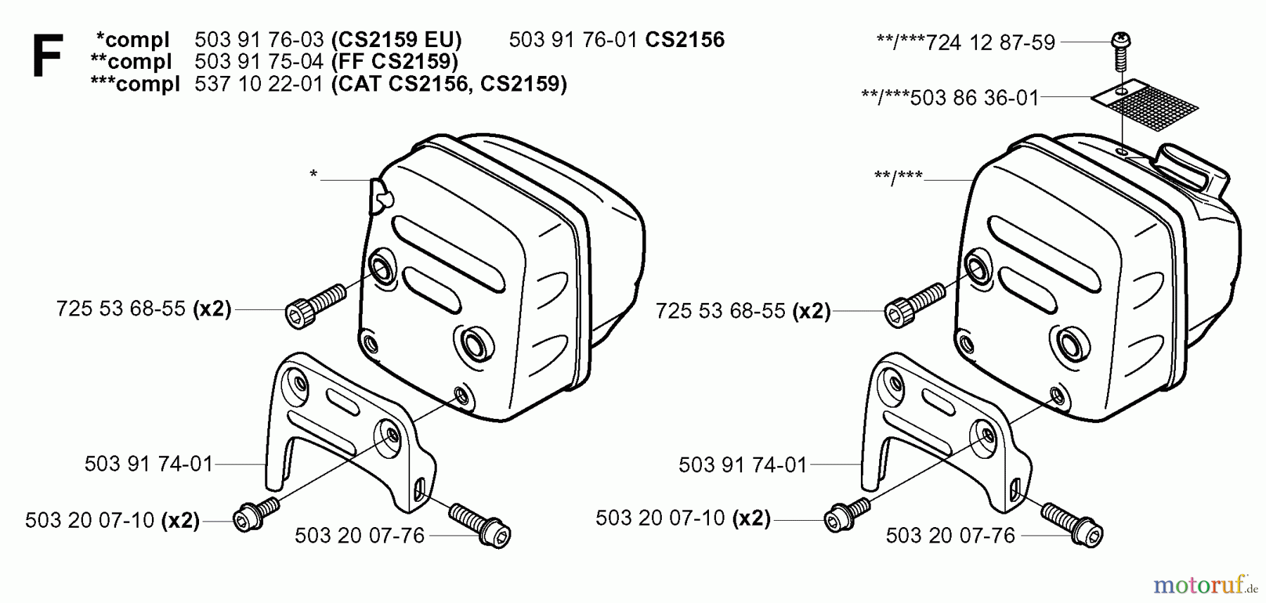 Jonsered Motorsägen CS2159 EPA - Jonsered Chainsaw (2006-02) MUFFLER