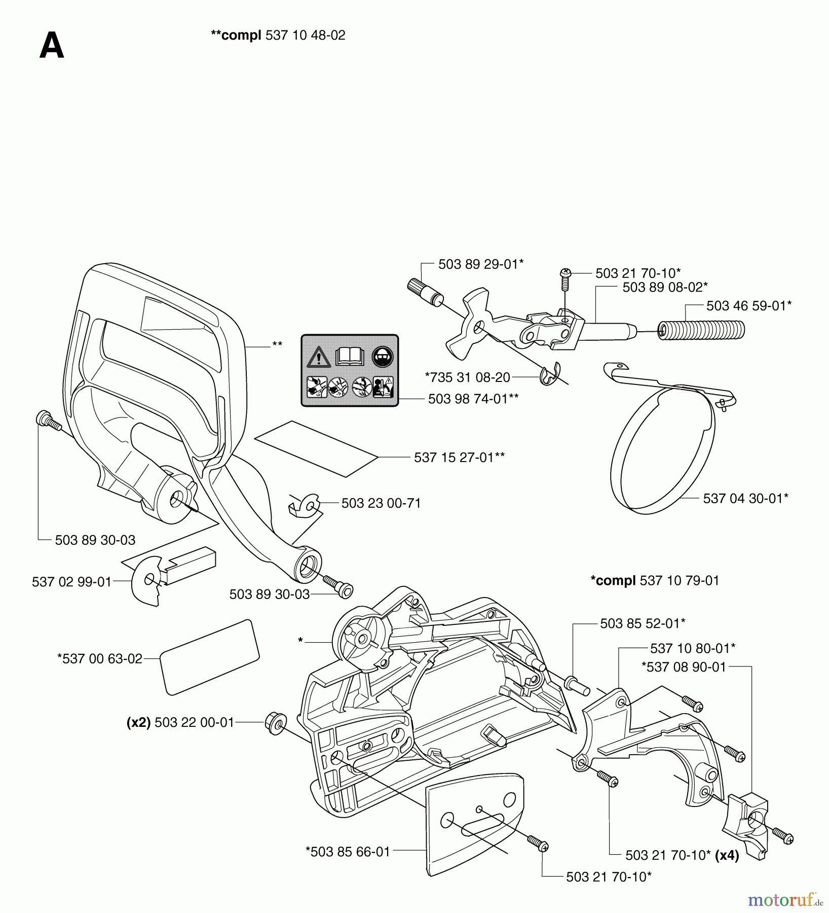 Jonsered Motorsägen CS2159 - Jonsered Chainsaw (2007-03) CHAIN BRAKE CLUTCH COVER #2