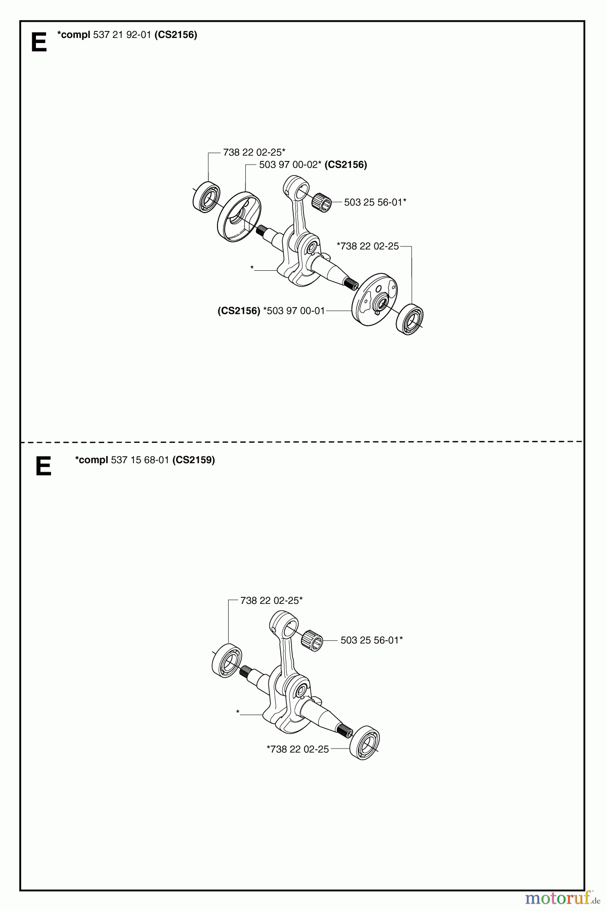 Jonsered Motorsägen CS2159 - Jonsered Chainsaw (2007-03) CRANKSHAFT #2