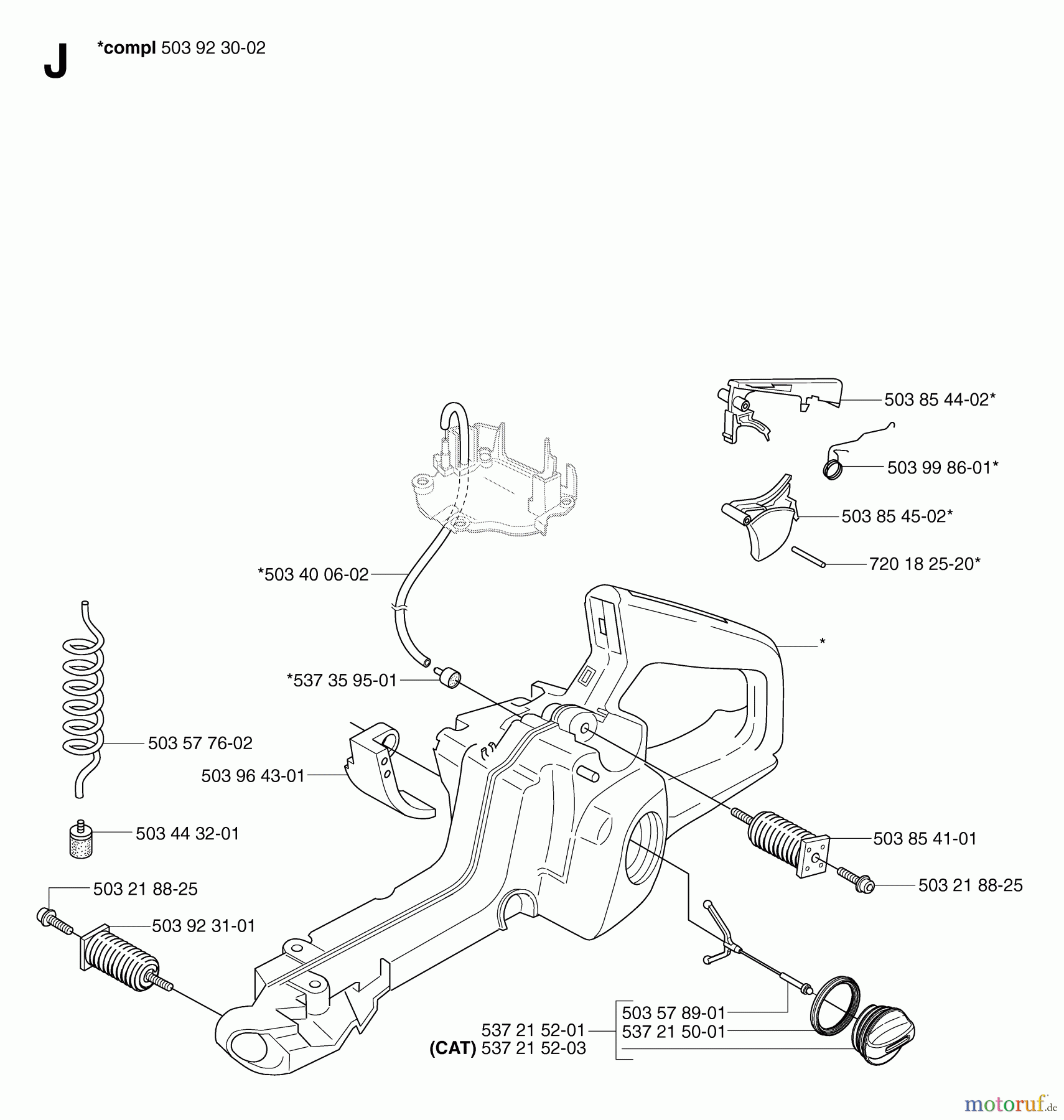 Jonsered Motorsägen CS2159 - Jonsered Chainsaw (2007-03) FUEL TANK #2