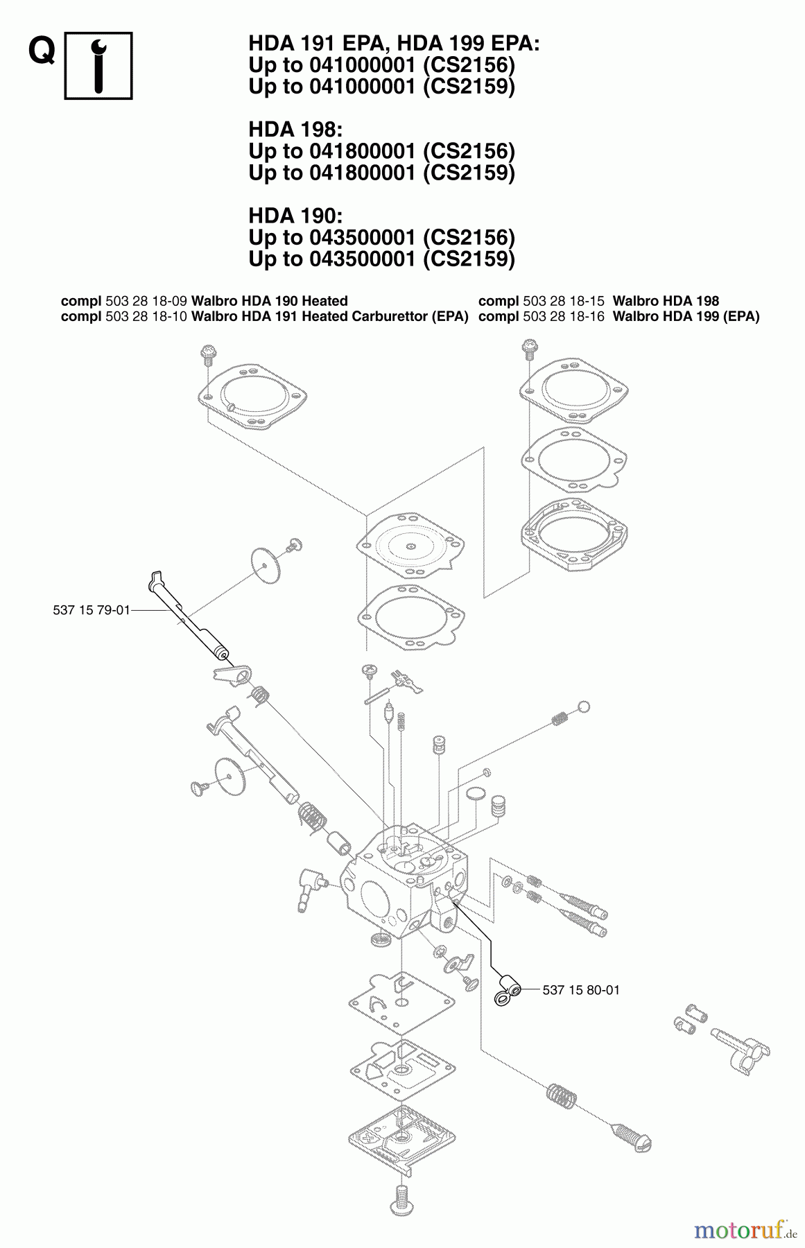 Jonsered Motorsägen CS2156 - Jonsered Chainsaw (2007-03) SERVICE UPDATES #5