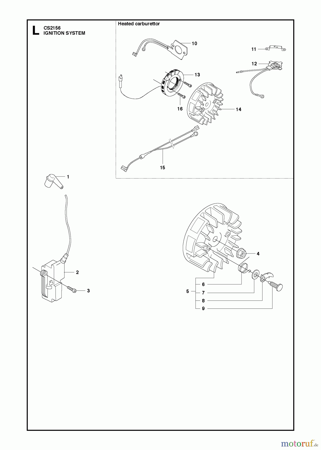  Jonsered Motorsägen CS2156 - Jonsered Chainsaw (2010-02) IGNITION SYSTEM