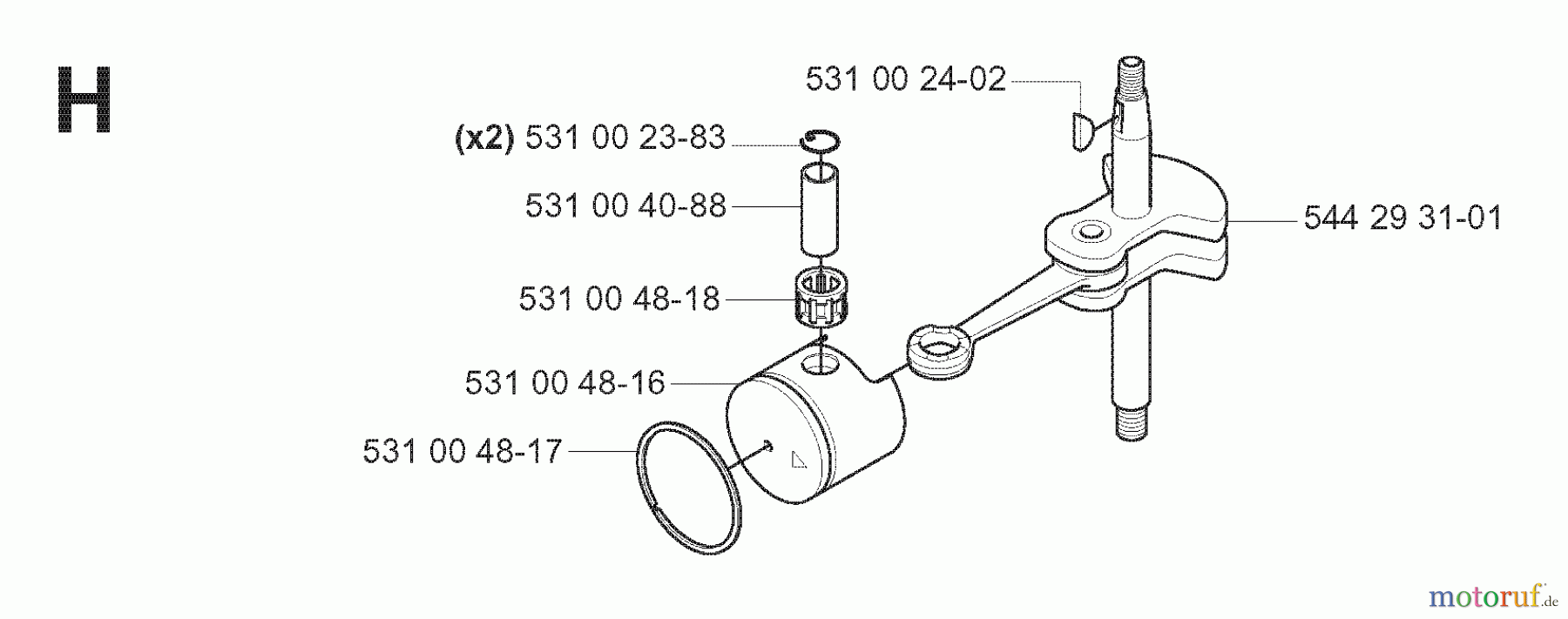  Jonsered Heckenscheren HT2124T - Jonsered Hedge Trimmer (2007-01) PISTON CRANKSHAFT
