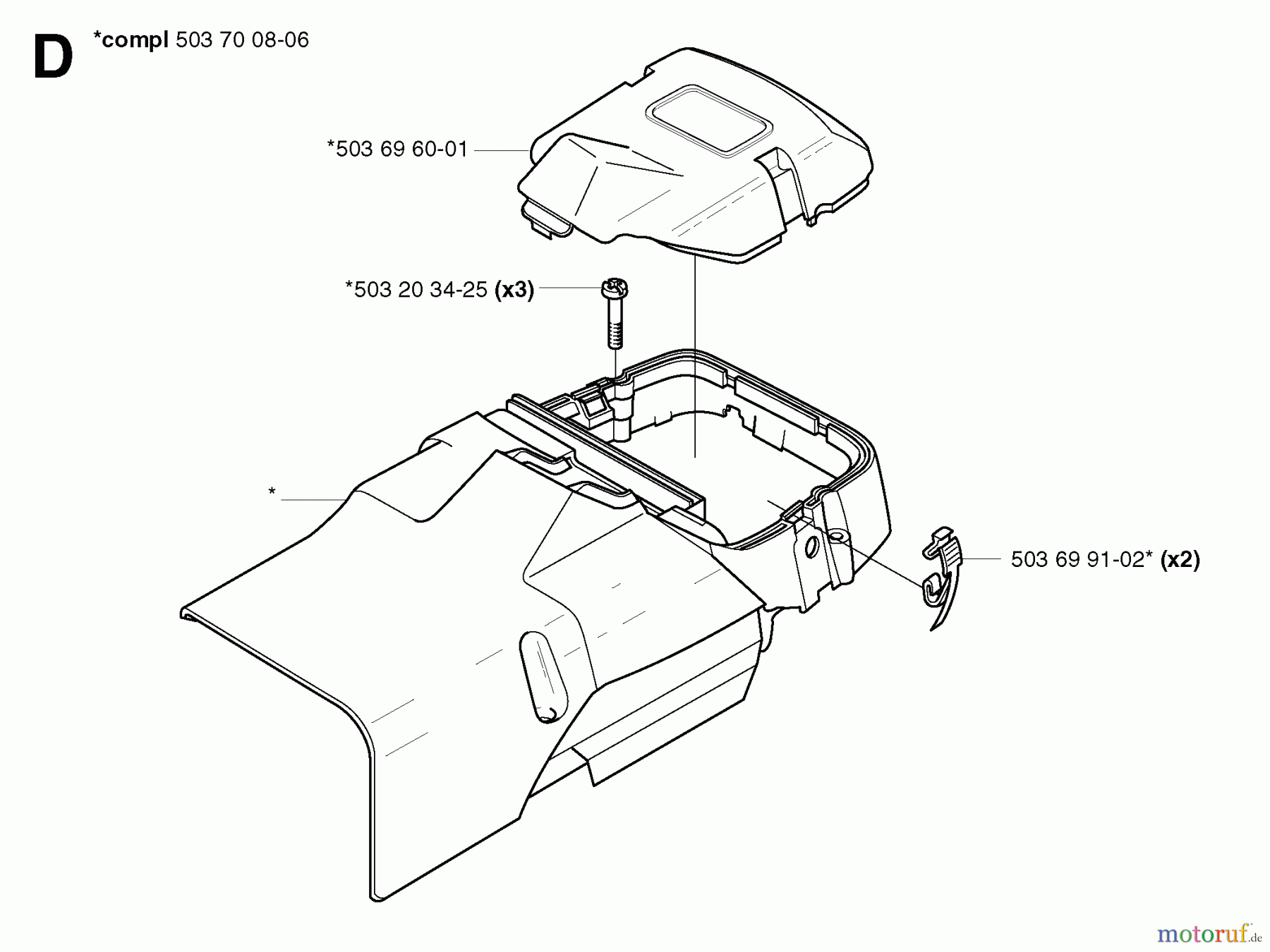 Jonsered Motorsägen CS2171 EPA - Jonsered Chainsaw (2003-05) CYLINDER COVER
