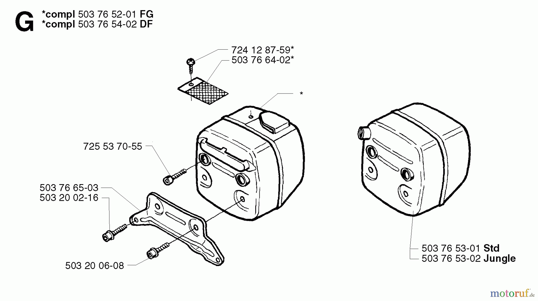 Jonsered Motorsägen CS2171 - Jonsered Chainsaw (2003-05) MUFFLER