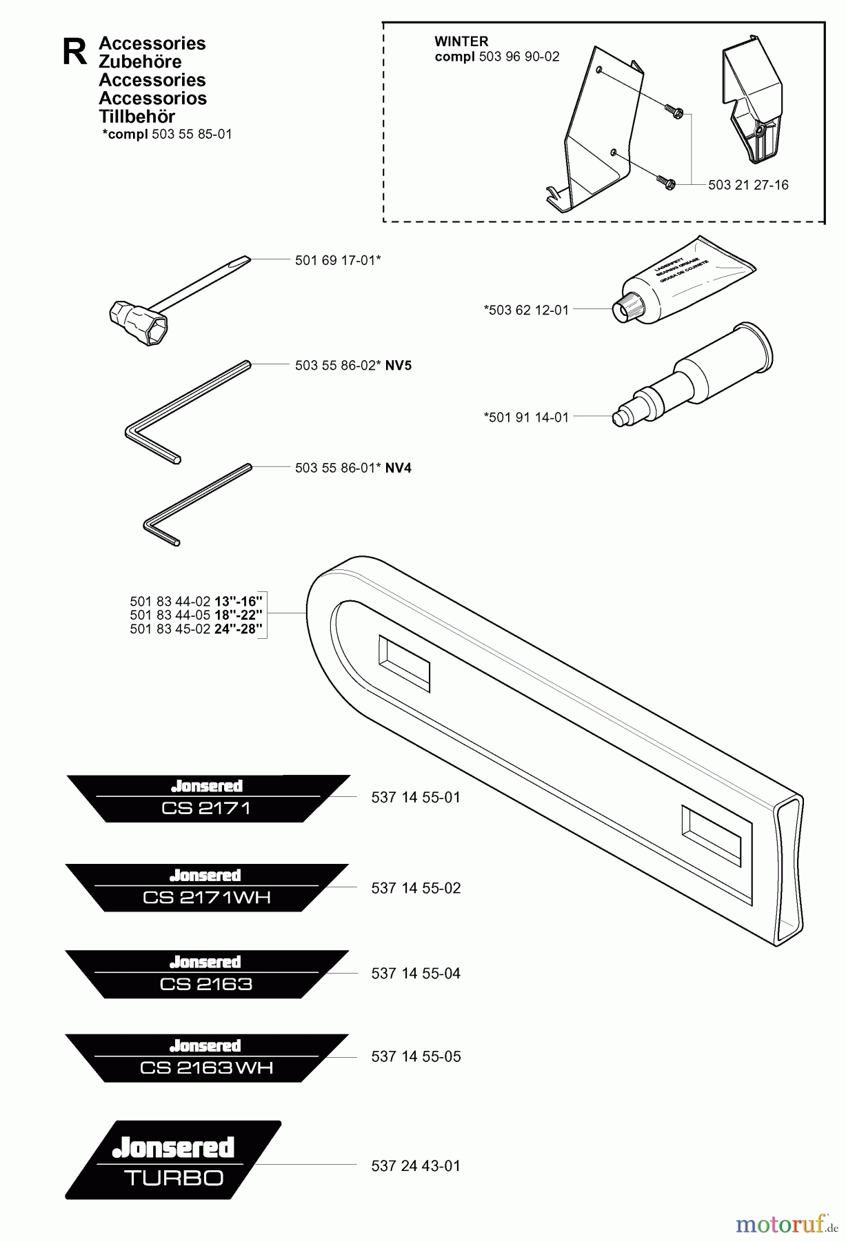 Jonsered Motorsägen CS2171 EPA - Jonsered Chainsaw (2005-05) ACCESSORIES