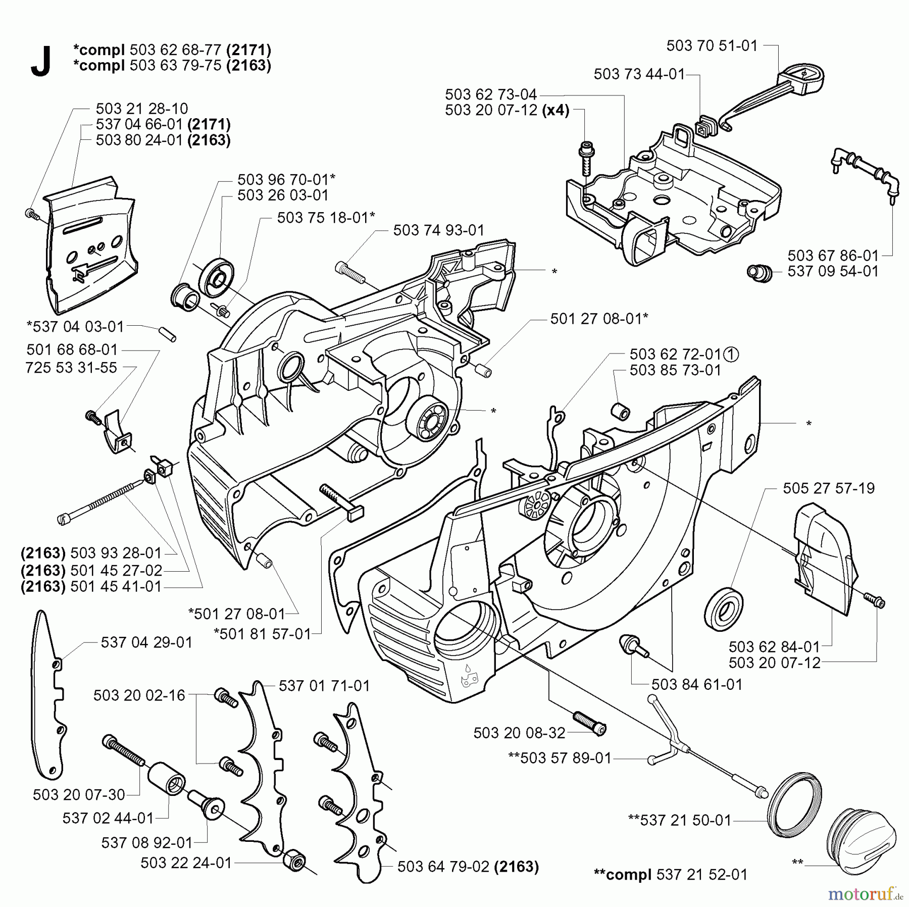 Jonsered Motorsägen CS2171 - Jonsered Chainsaw (2005-05) CRANKCASE