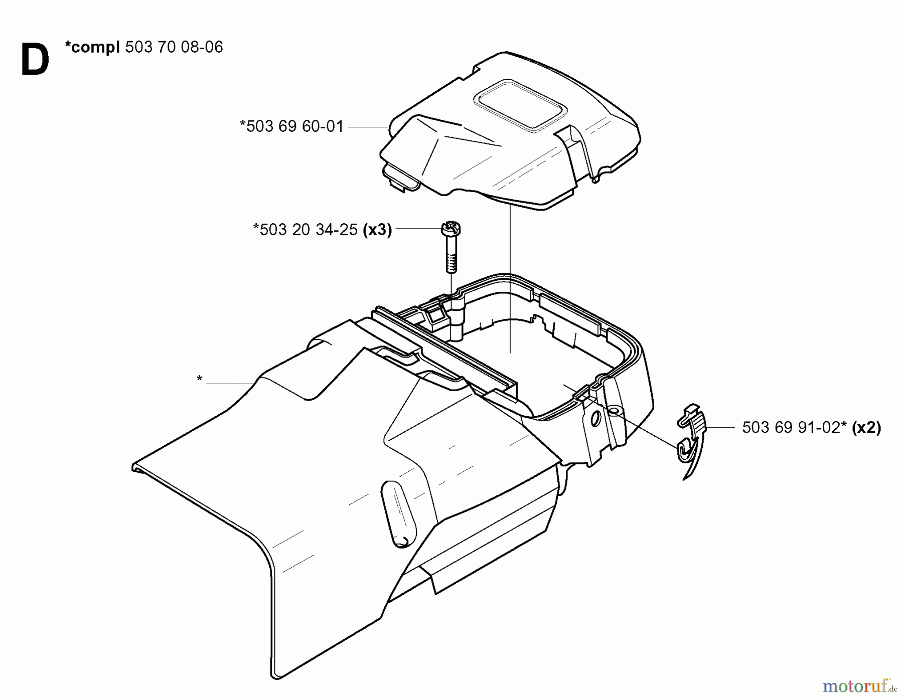 Jonsered Motorsägen CS2171 EPA - Jonsered Chainsaw (2005-05) CYLINDER COVER
