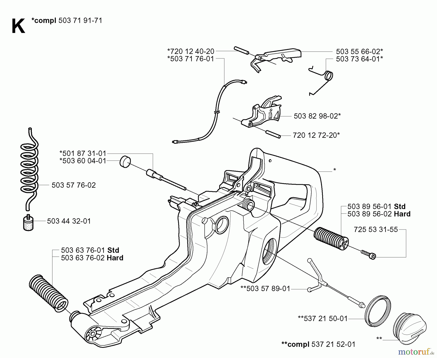 Jonsered Motorsägen CS2171 EPA - Jonsered Chainsaw (2005-05) FUEL TANK
