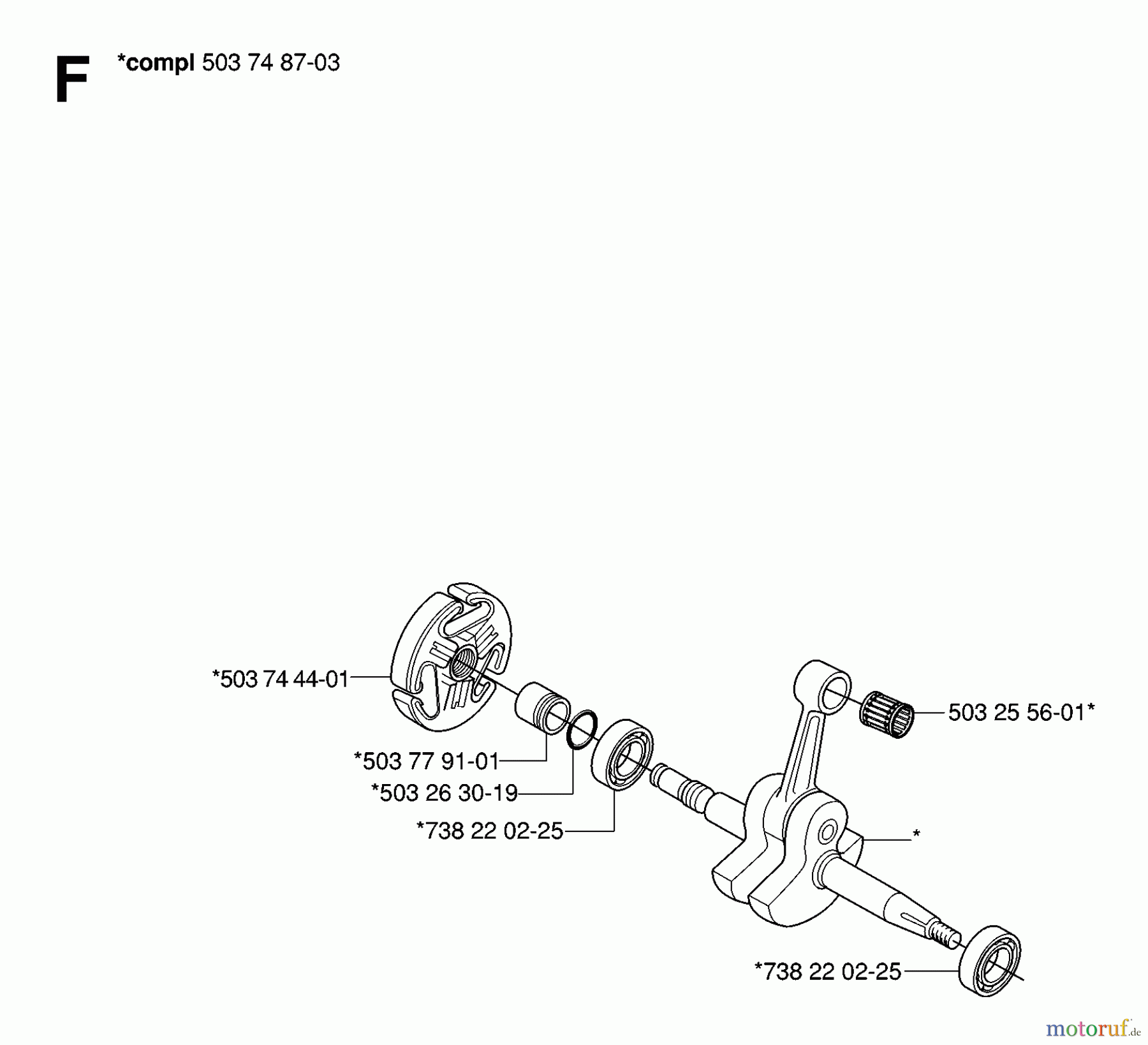  Jonsered Motorsägen CS2171 EPA - Jonsered Chainsaw (2007-01) CRANKSHAFT