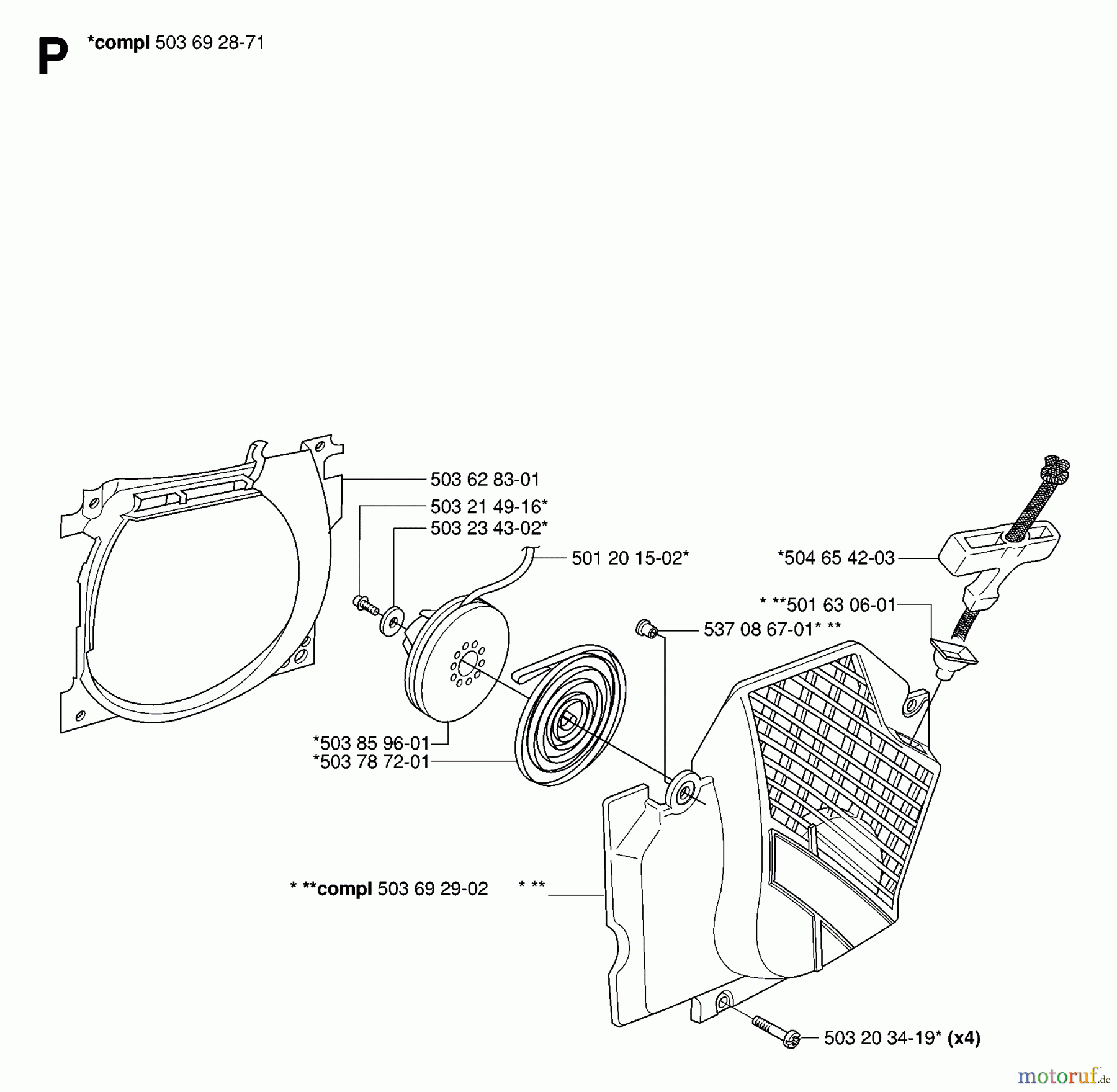 Jonsered Motorsägen CS2163 EPA - Jonsered Chainsaw (2007-01) STARTER