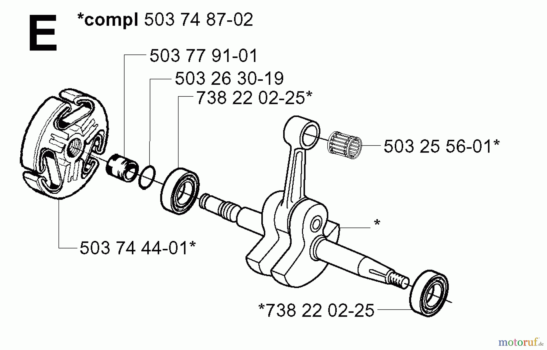 Jonsered Motorsägen CS2165 EPA - Jonsered Chainsaw (2003-06) CRANKSHAFT