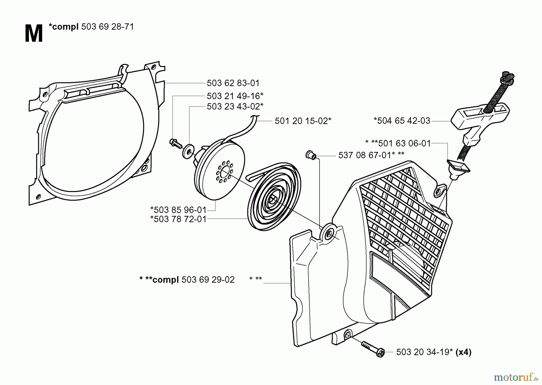 Jonsered Motorsägen CS2165 - Jonsered Chainsaw (2003-06) STARTER