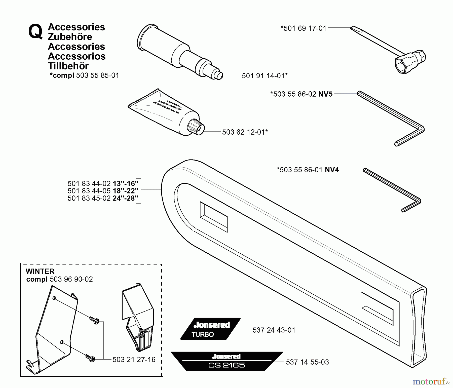 Jonsered Motorsägen CS2165 - Jonsered Chainsaw (2005-05) ACCESSORIES