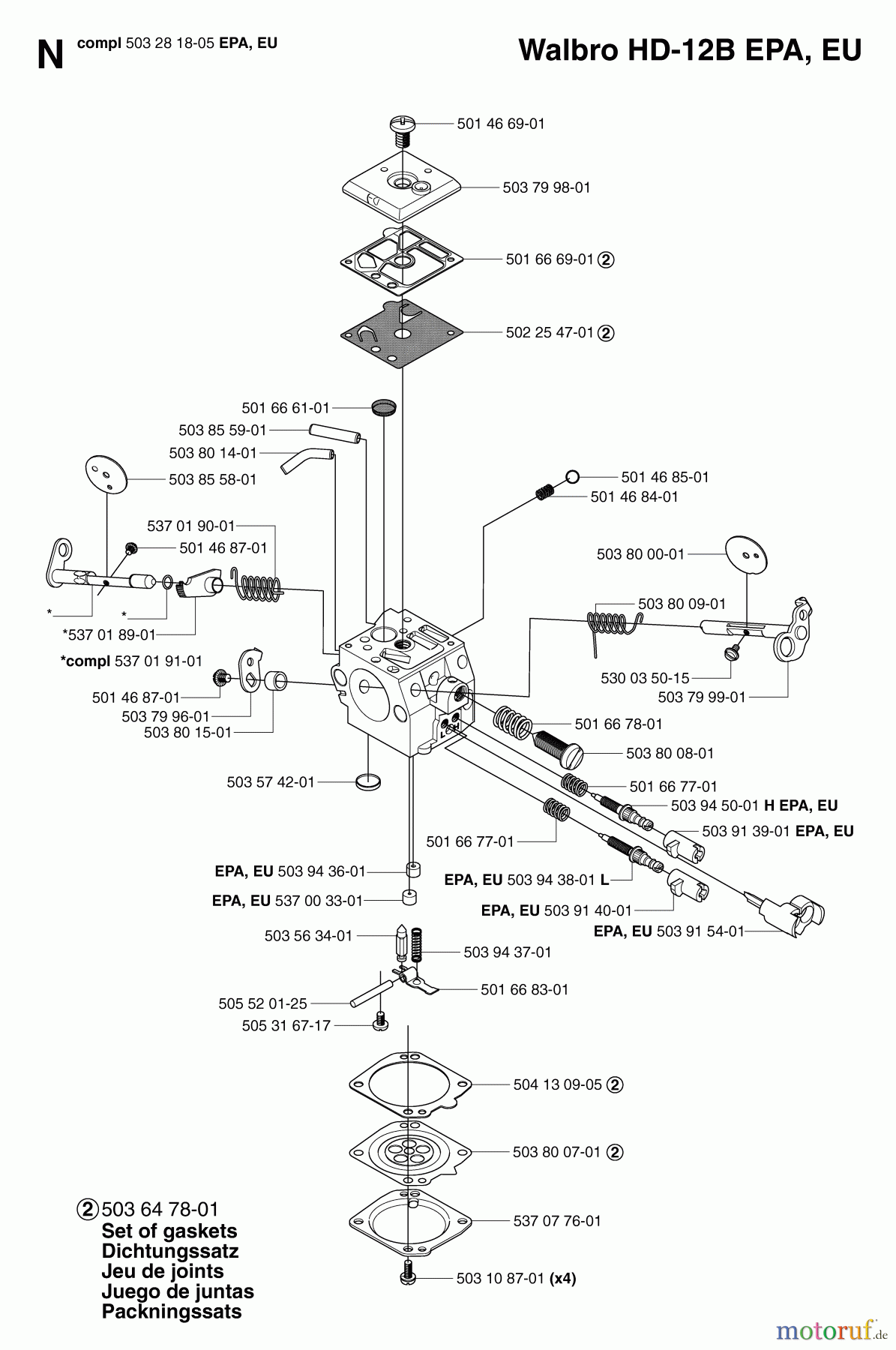 Jonsered Motorsägen CS2165 - Jonsered Chainsaw (2007-03) CARBURETOR #4