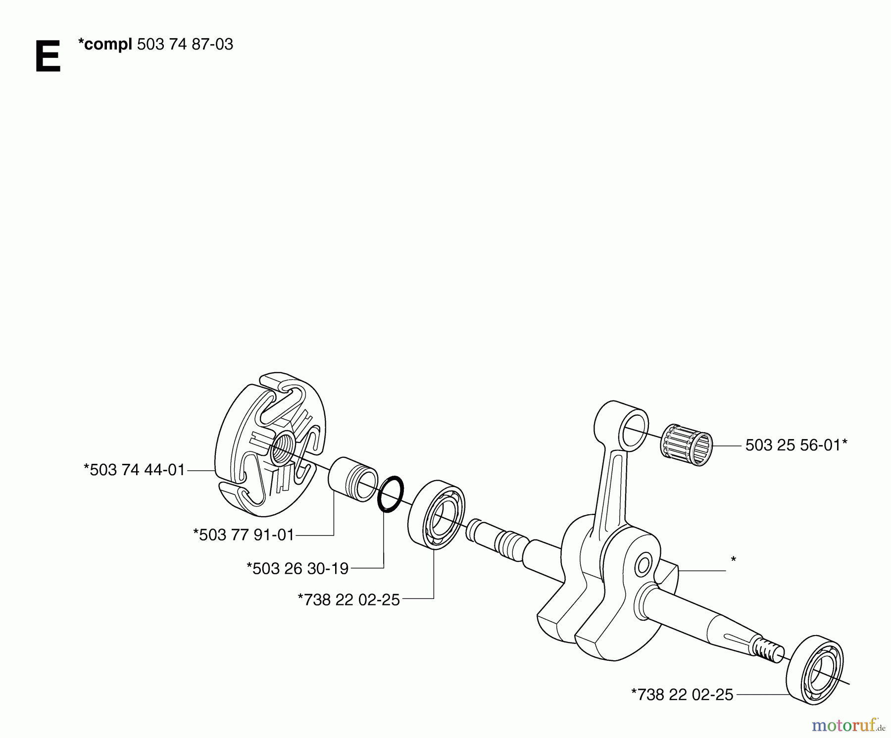 Jonsered Motorsägen CS2165 - Jonsered Chainsaw (2007-03) CRANKSHAFT #2