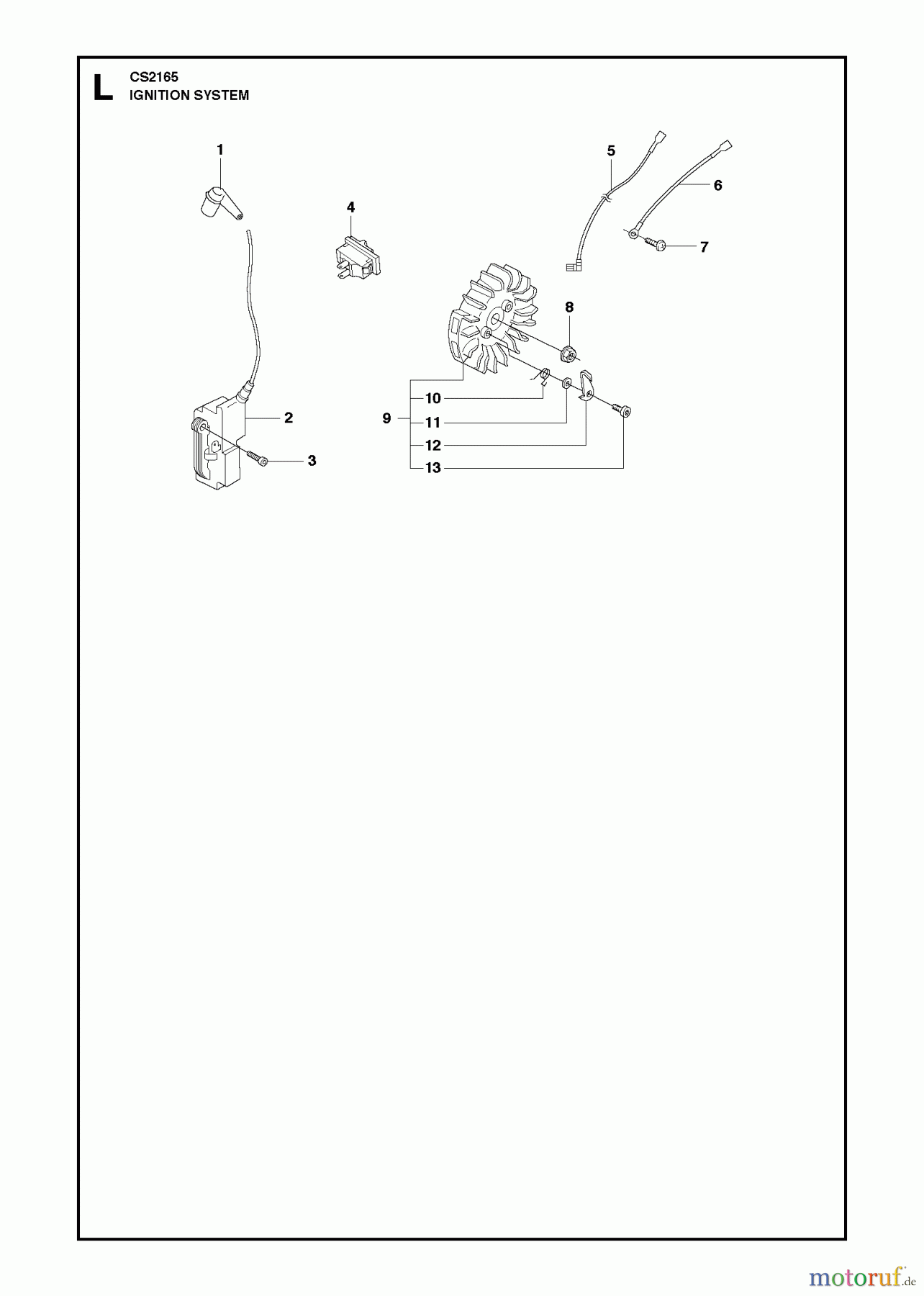  Jonsered Motorsägen CS2165 - Jonsered Chainsaw (2010-05) IGNITION SYSTEM