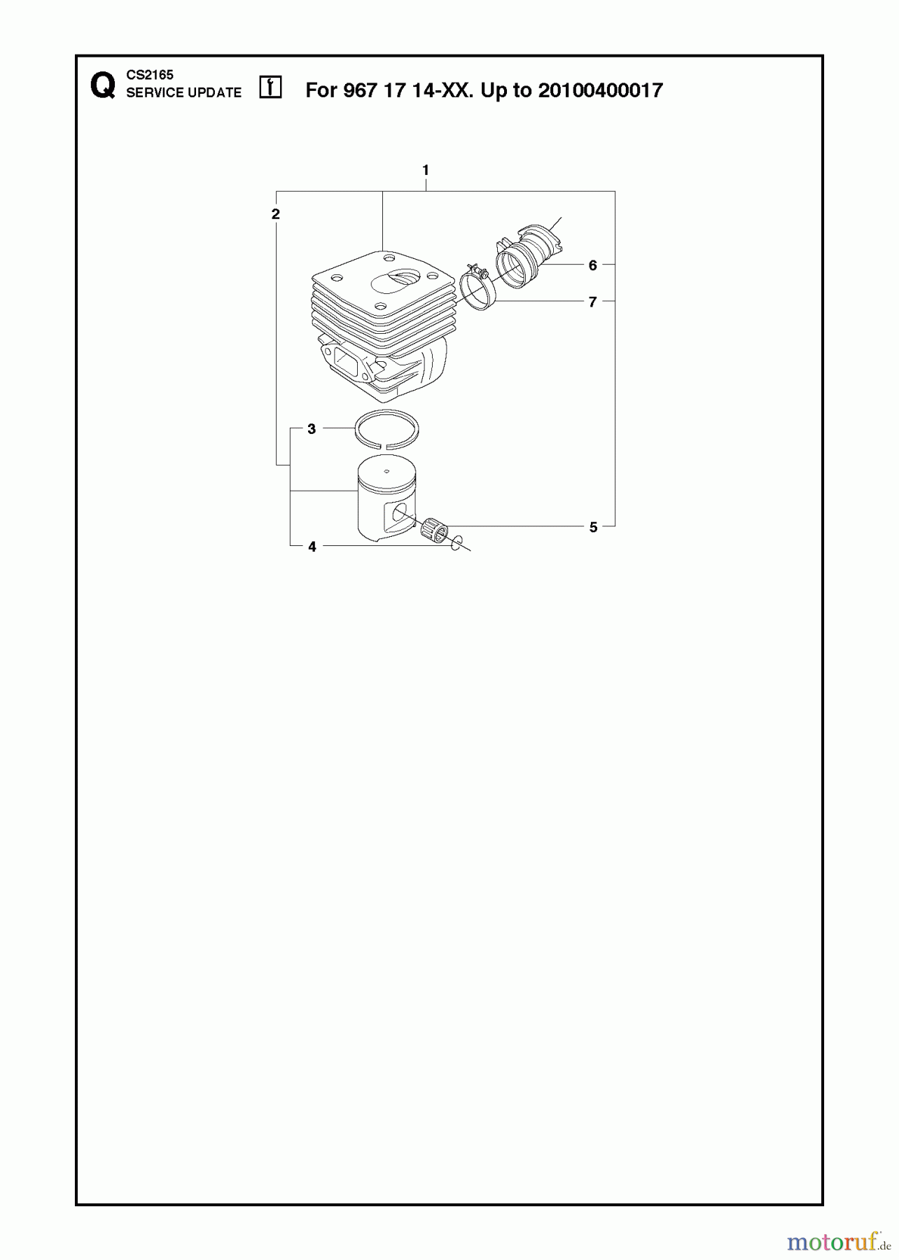 Jonsered Motorsägen CS2165 - Jonsered Chainsaw (2010-05) SERVICE UPDATES