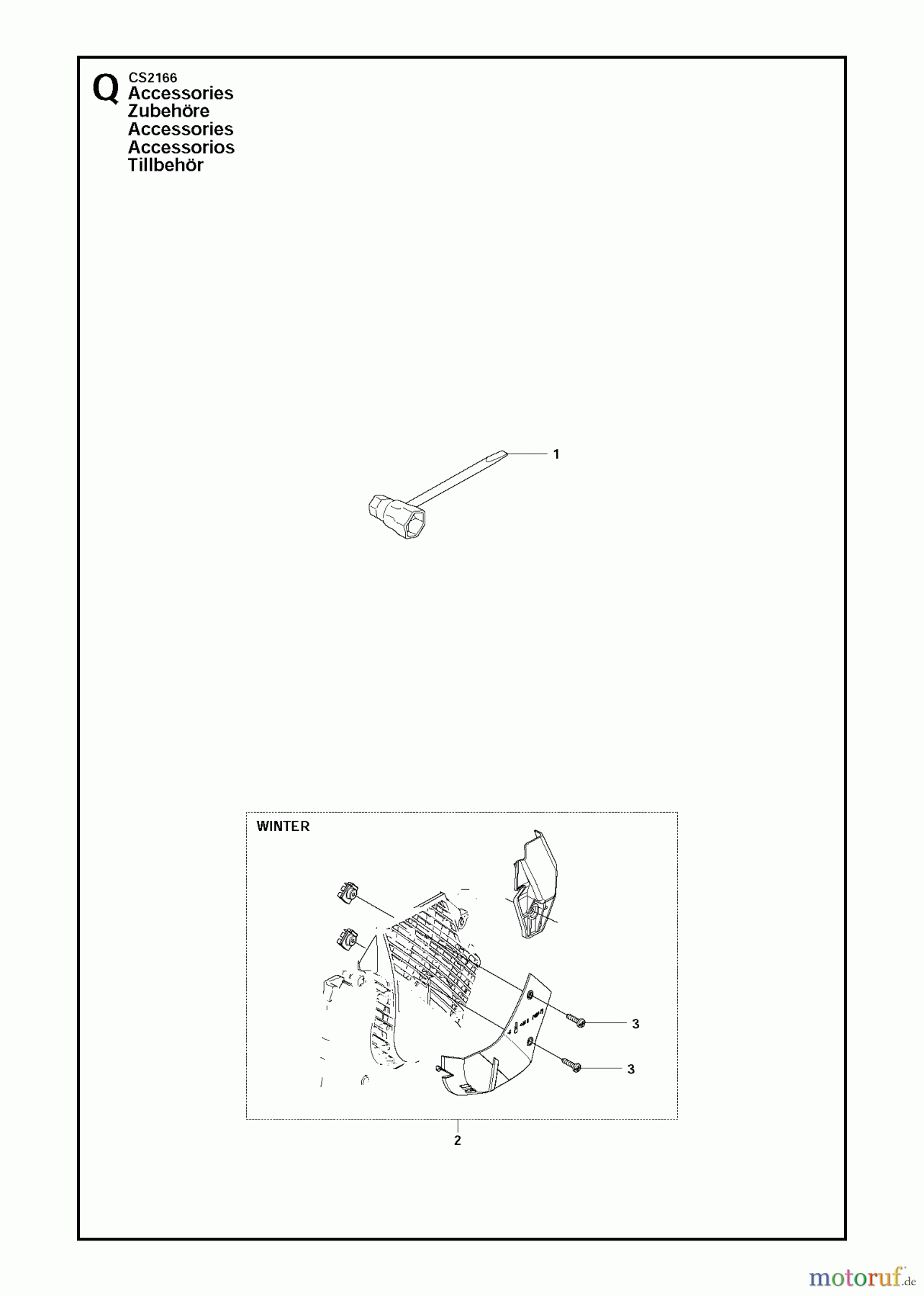 Jonsered Motorsägen CS2166 - Jonsered Chainsaw (2011-03) ACCESSORIES