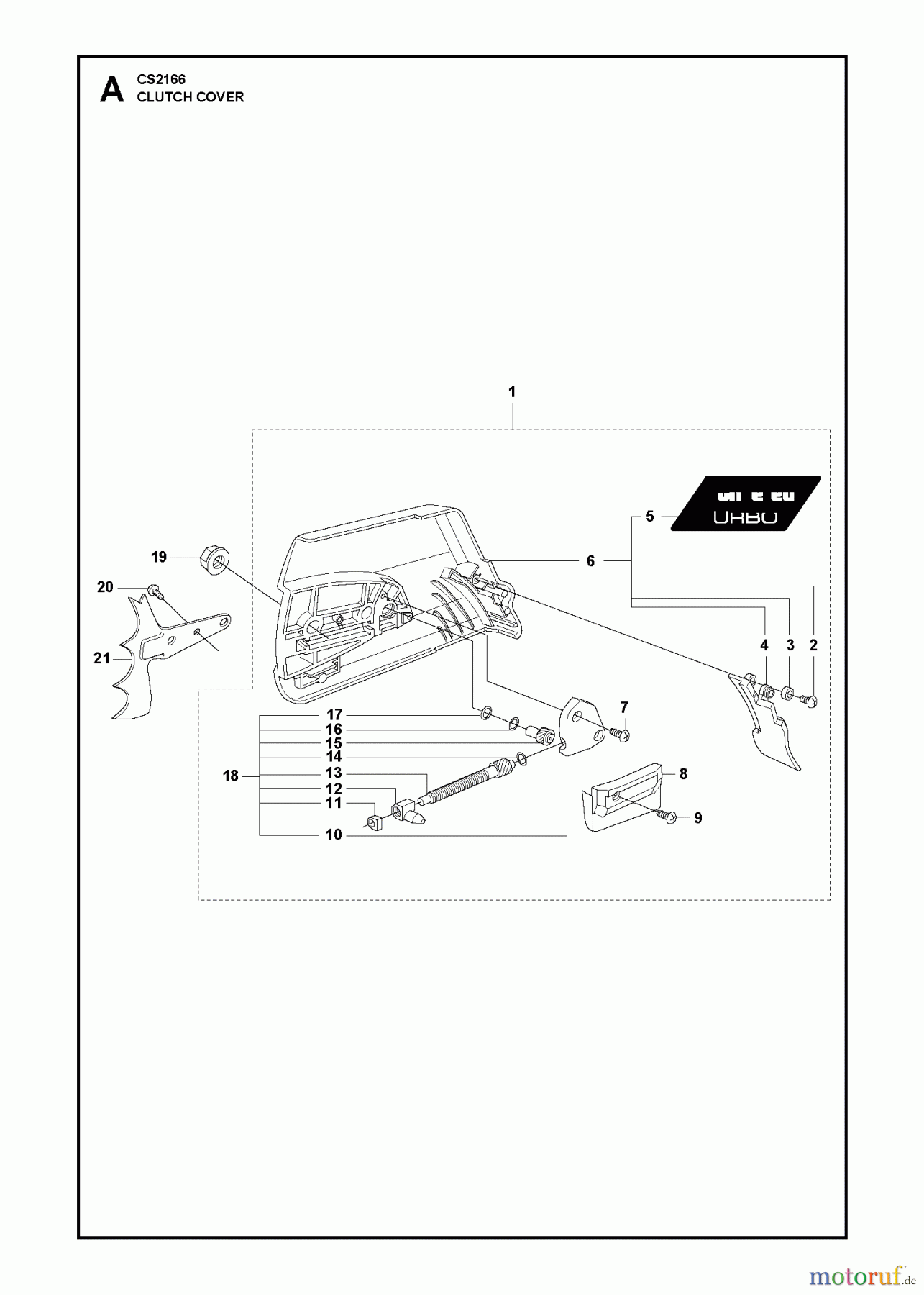 Jonsered Motorsägen CS2166 - Jonsered Chainsaw (2011-03) CLUTCH COVER