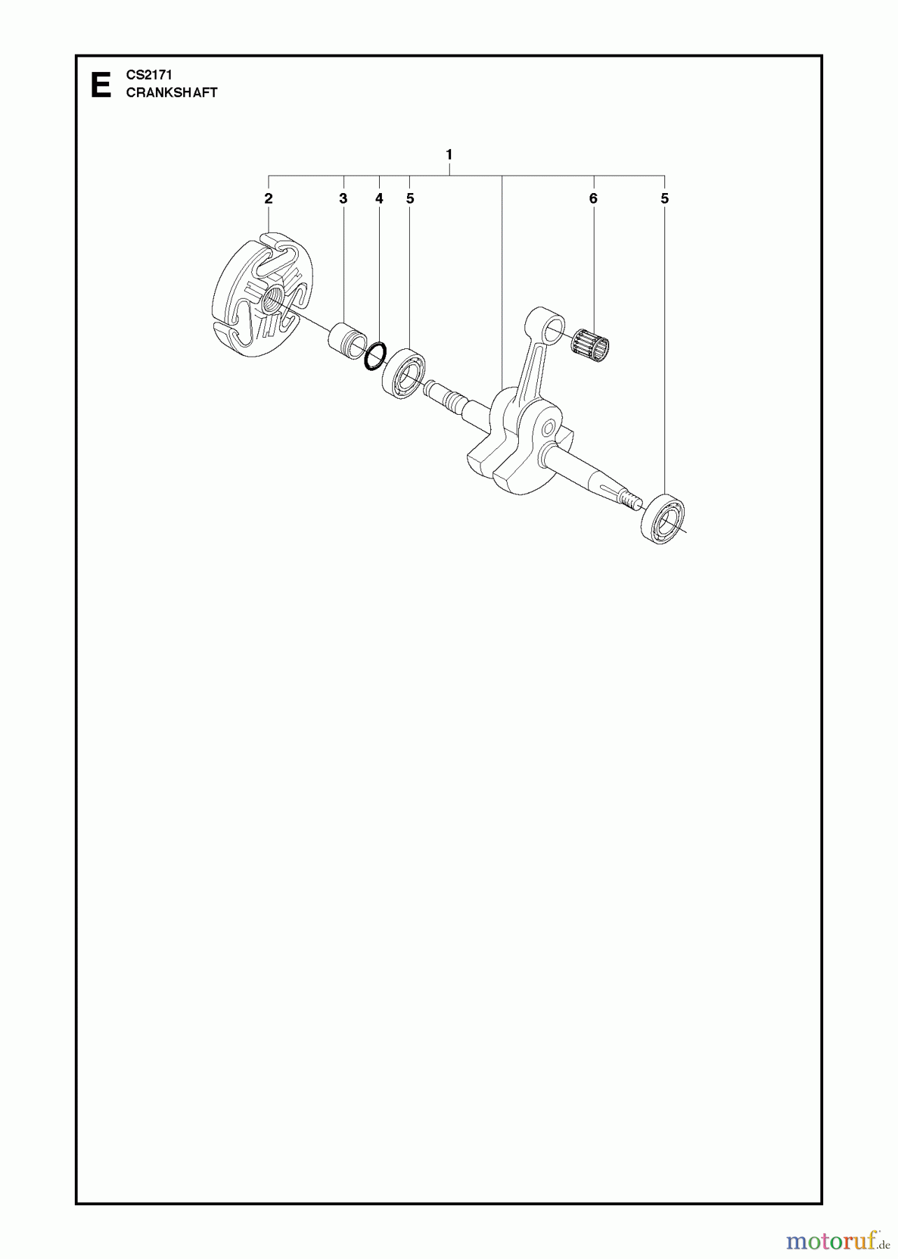 Jonsered Motorsägen CS2171 - Jonsered Chainsaw (2011-05) CRANKSHAFT