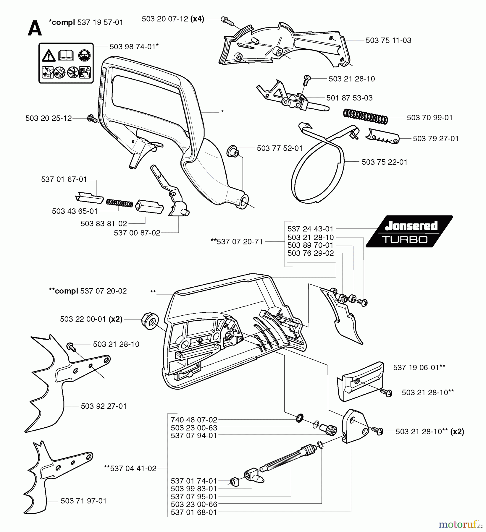 Jonsered Motorsägen CS2186 - Jonsered Chainsaw (2002-08) CHAIN BRAKE CLUTCH COVER