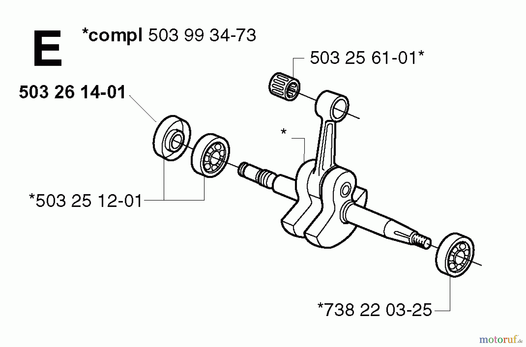 Jonsered Motorsägen CS2186 - Jonsered Chainsaw (2002-08) CRANKSHAFT