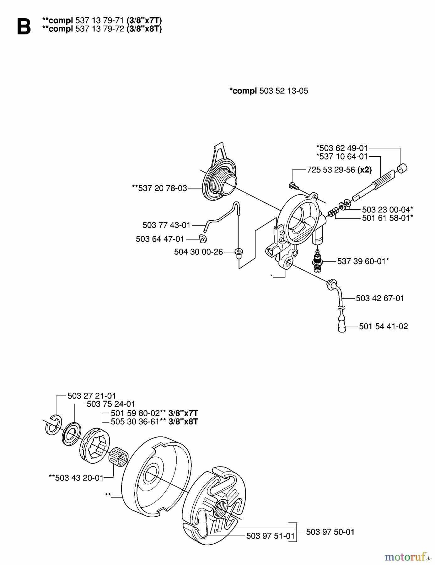 Jonsered Motorsägen CS2186 - Jonsered Chainsaw (2007-01) CLUTCH OIL PUMP