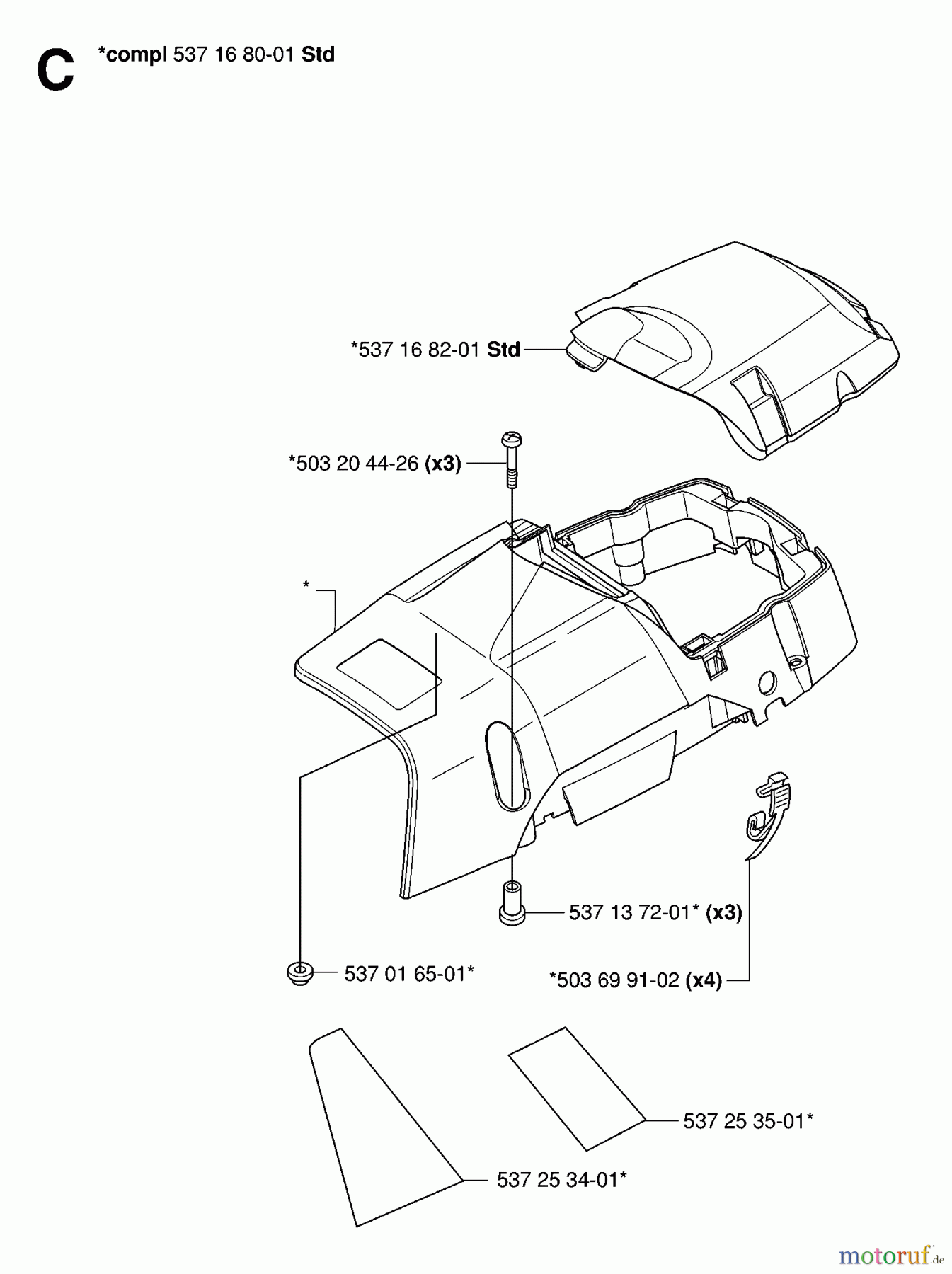Jonsered Motorsägen CS2186 EPA - Jonsered Chainsaw (2007-01) CYLINDER COVER