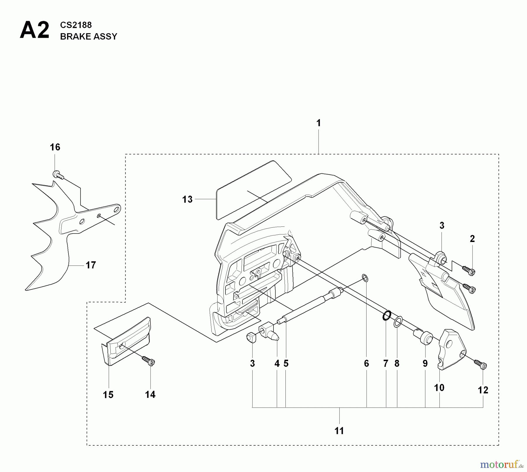 Jonsered Motorsägen CS2188 EPA - Jonsered Chainsaw (2009-05) CHAIN BRAKE #1