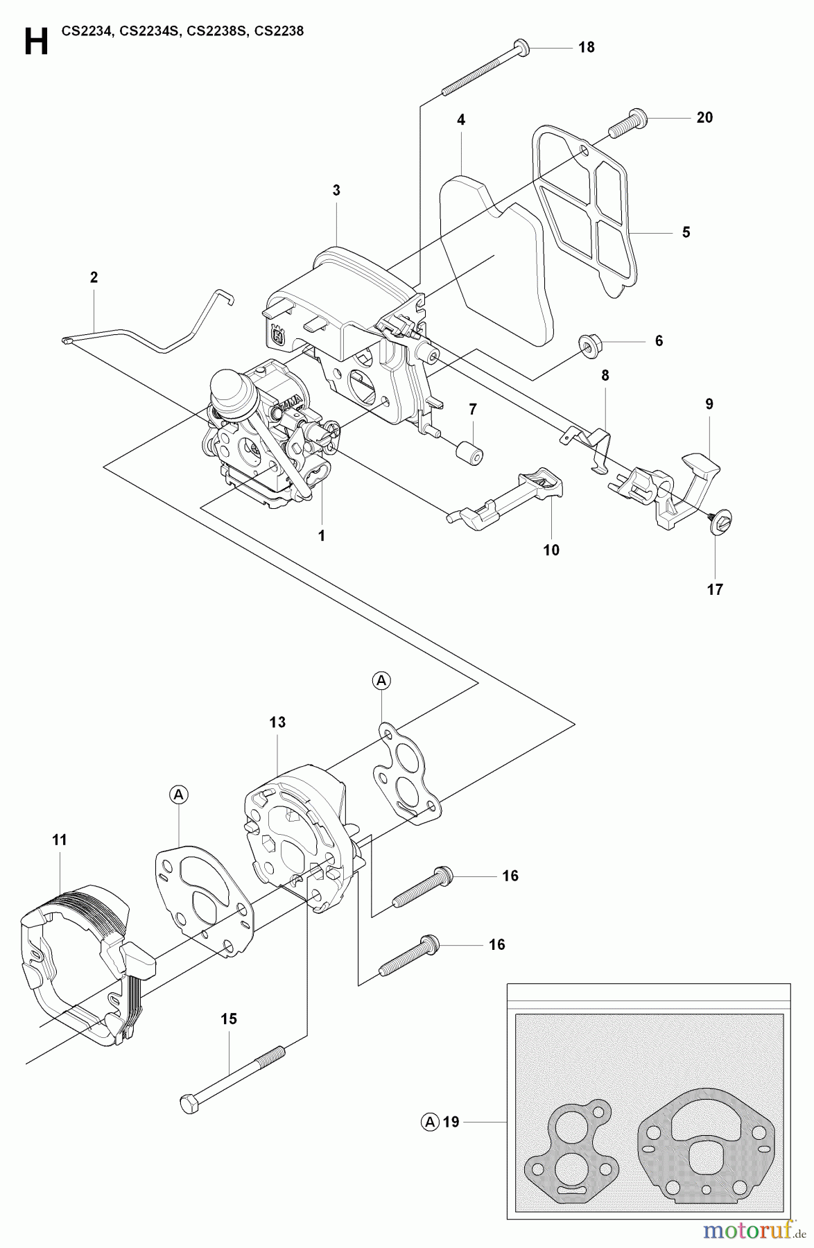 Jonsered Motorsägen CS2238 S - Jonsered Chainsaw (2009-04) CARBURETOR AIR FILTER
