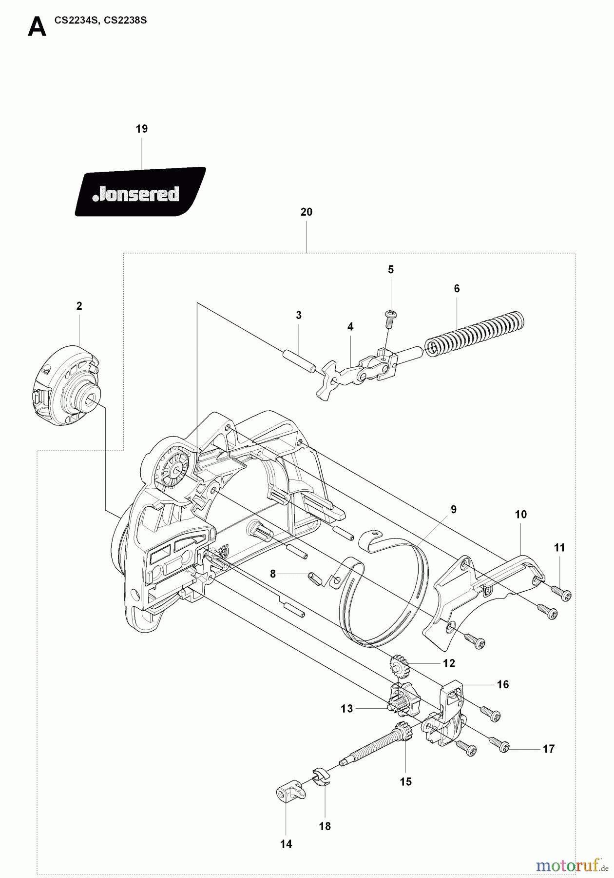 Jonsered Motorsägen CS2234 S - Jonsered Chainsaw (2009-01) CHAIN BRAKE
