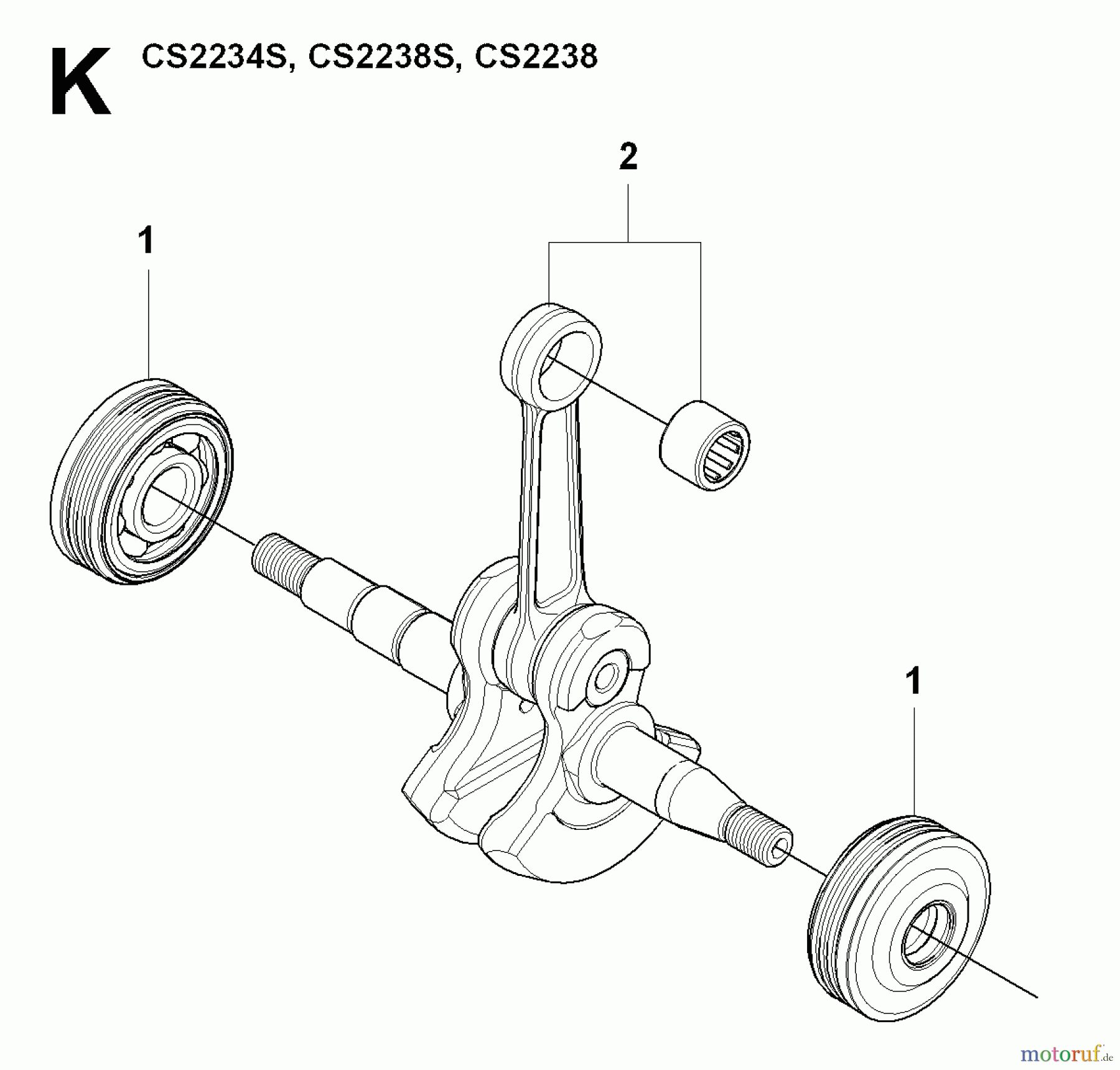 Jonsered Motorsägen CS2234 S - Jonsered Chainsaw (2009-01) CRANKSHAFT