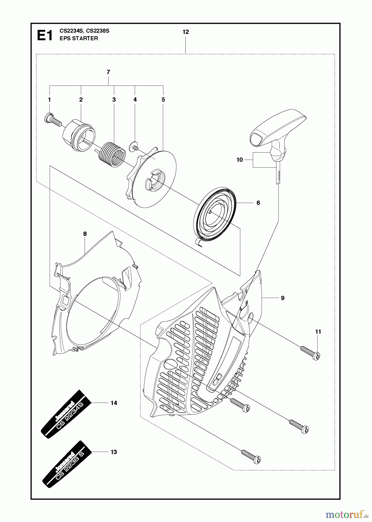 Jonsered Motorsägen CS2234 S - Jonsered Chainsaw (2010-04) STARTER