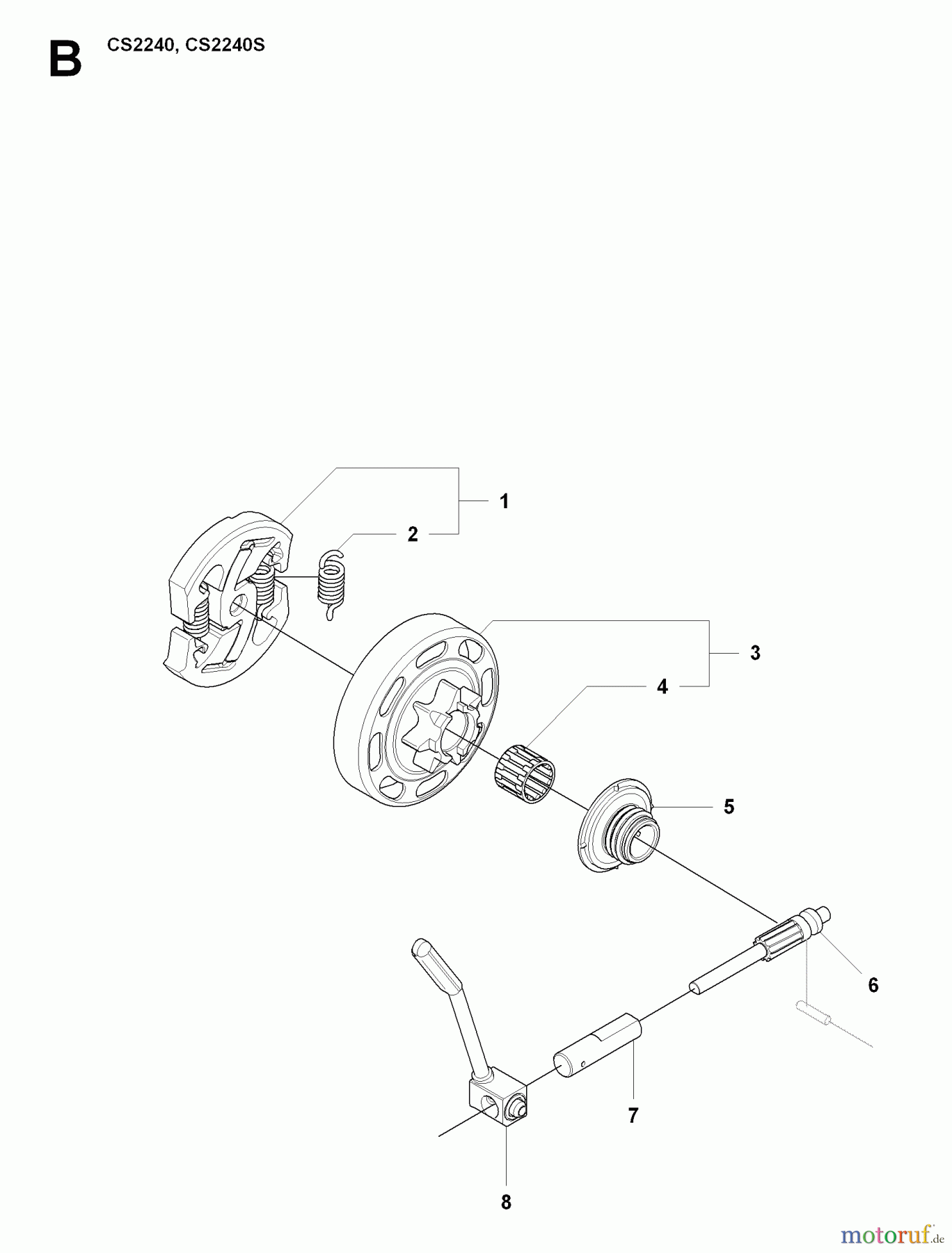 Jonsered Motorsägen CS2240 S - Jonsered Chainsaw (2009-02) CLUTCH OIL PUMP