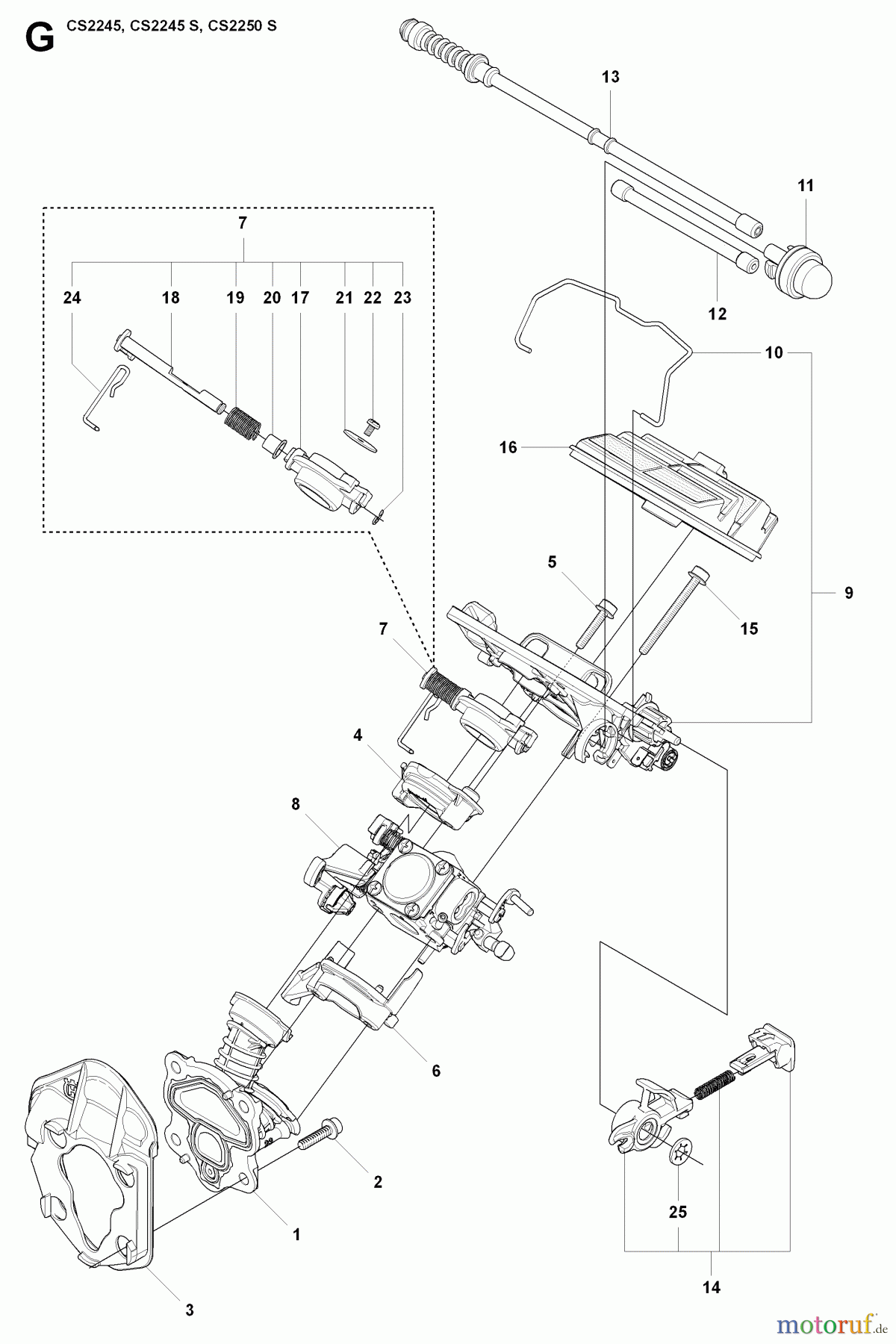 Jonsered Motorsägen CS2245 - Jonsered Chainsaw (2008-09) CARBURETOR AIR FILTER