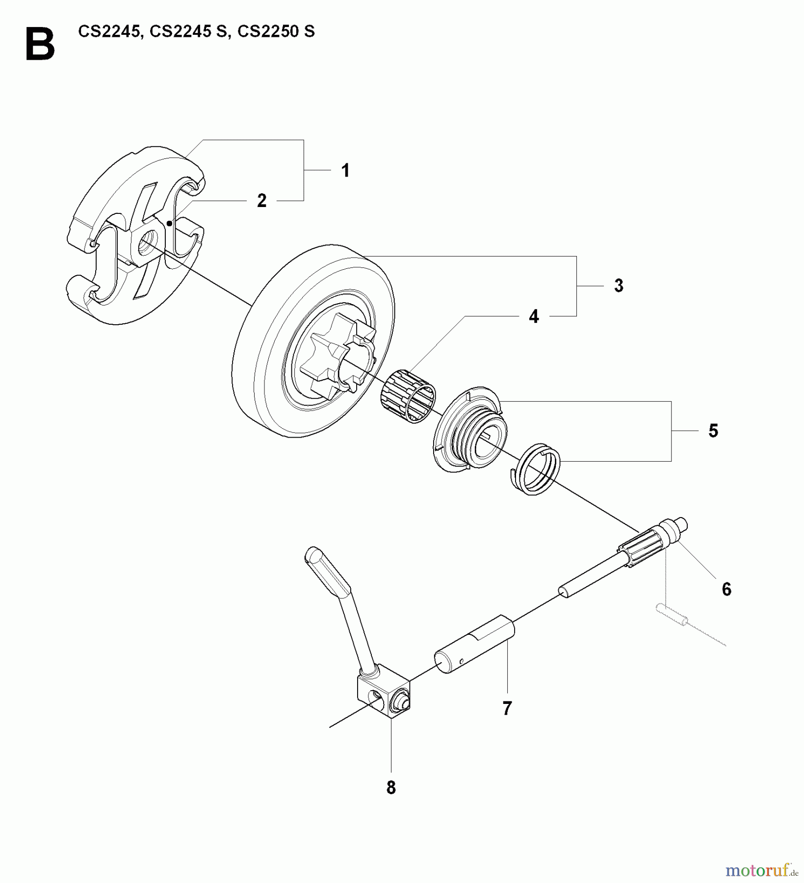 Jonsered Motorsägen CS2250 S - Jonsered Chainsaw (2008-09) CLUTCH OIL PUMP
