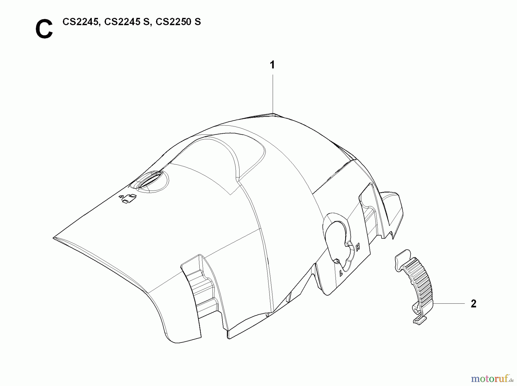 Jonsered Motorsägen CS2250 S - Jonsered Chainsaw (2008-09) CYLINDER COVER