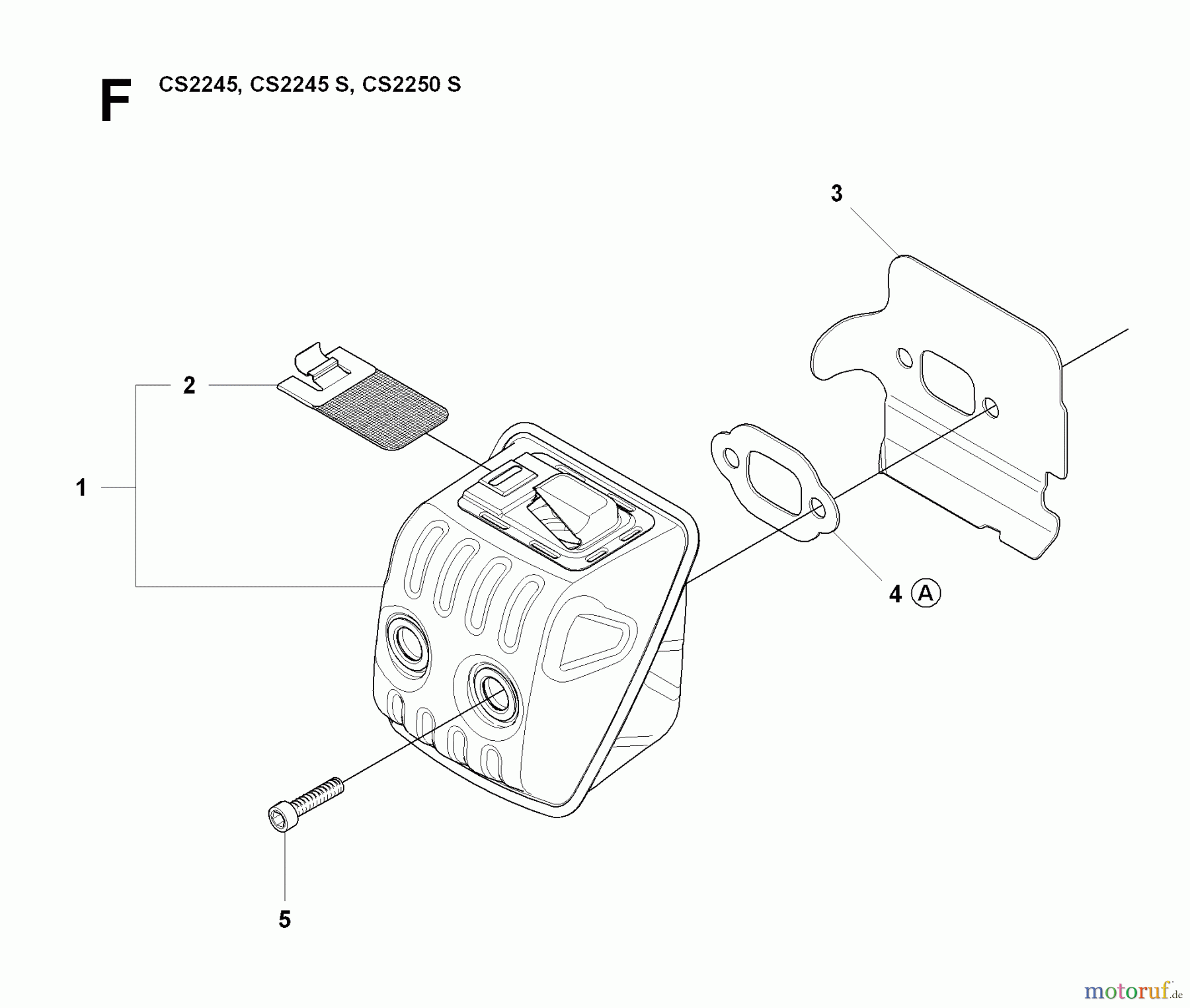  Jonsered Motorsägen CS2245 - Jonsered Chainsaw (2008-09) MUFFLER