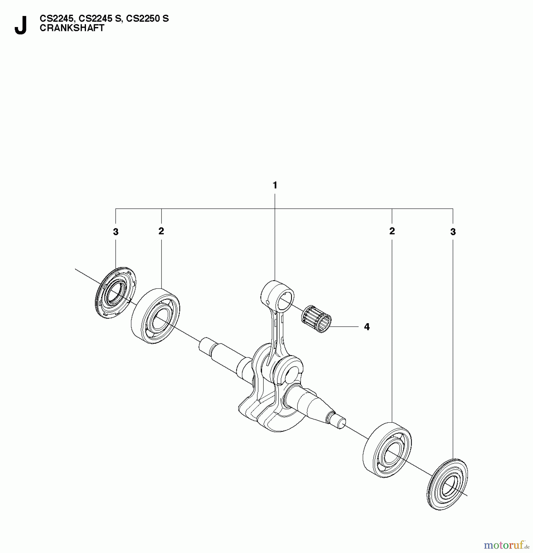  Jonsered Motorsägen CS2245 - Jonsered Chainsaw (2010-07) CRANKSHAFT