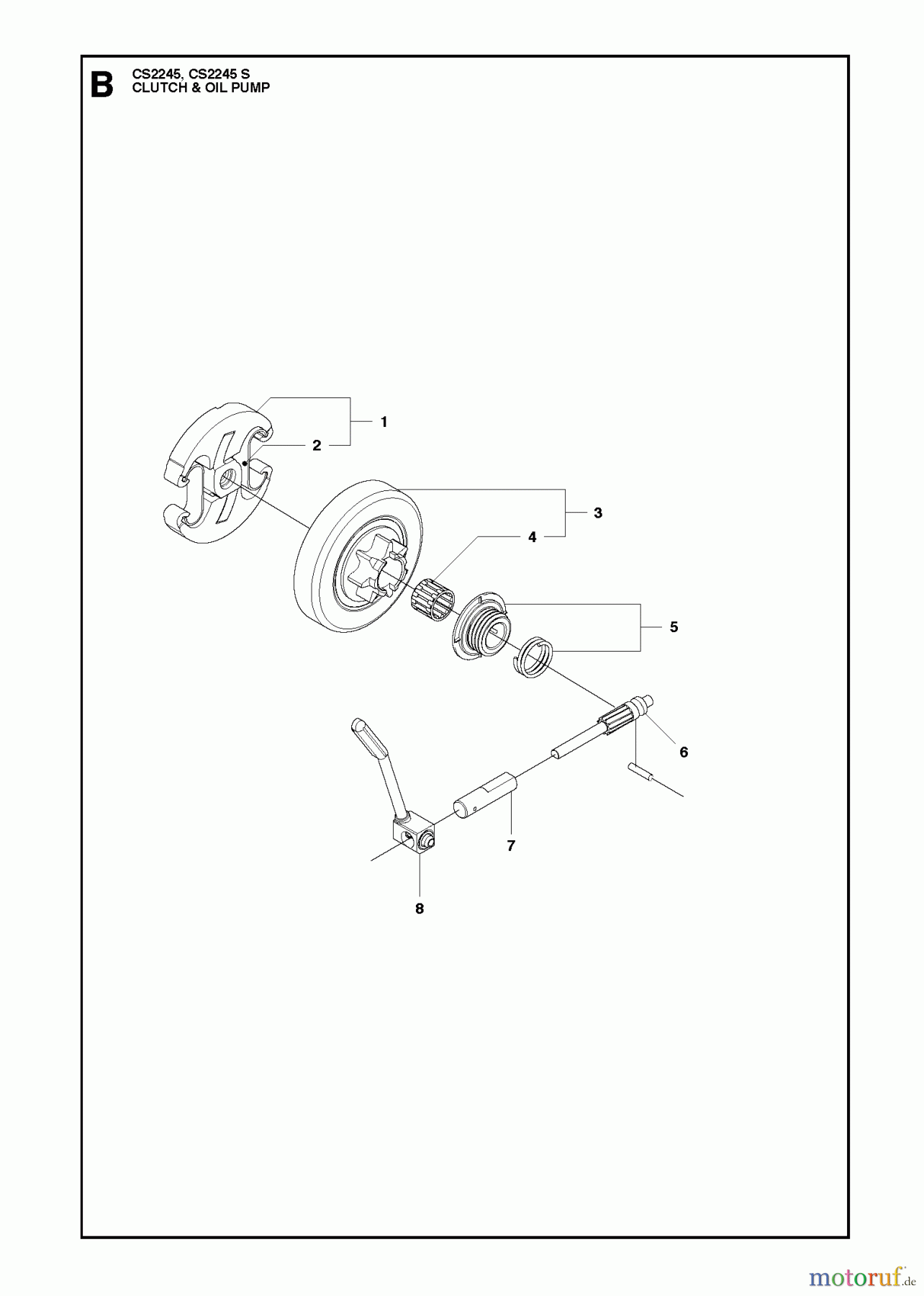 Jonsered Motorsägen CS2245 S - Jonsered Chainsaw (2011-07) CLUTCH OIL PUMP