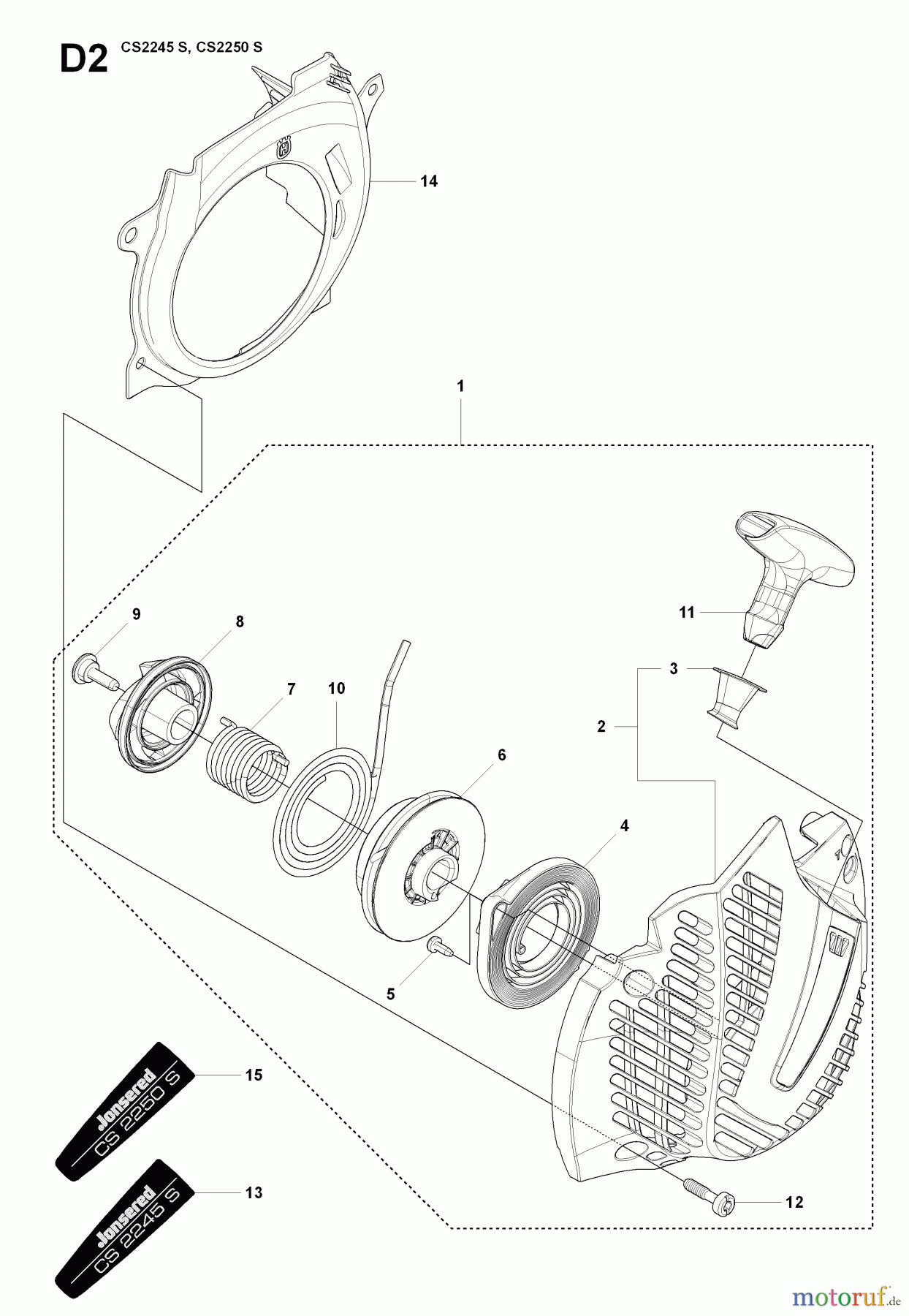 Jonsered Motorsägen CS2250 S - Jonsered Chainsaw (2008-09) STARTER